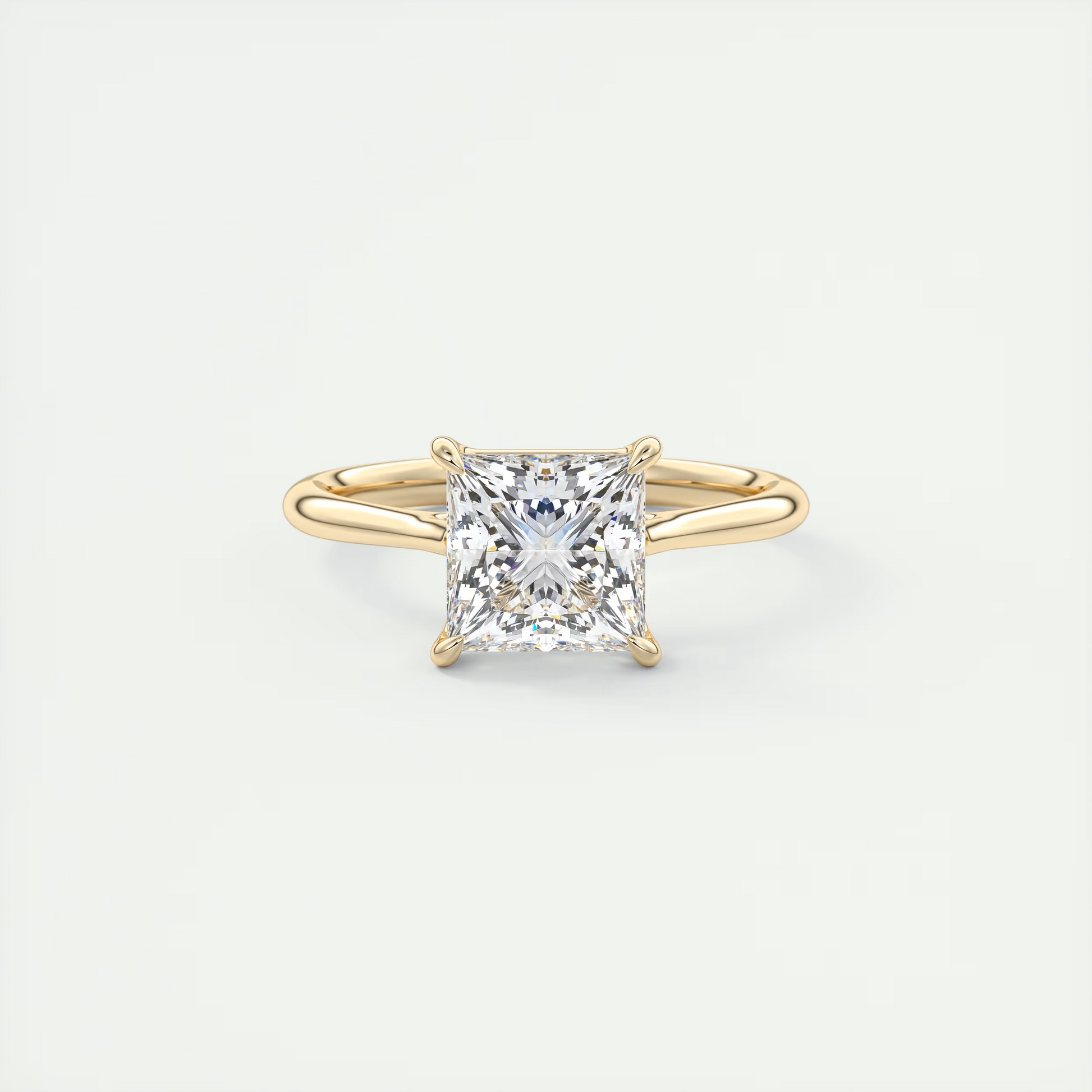 2 Carat Princess Flush Stacking 1.8mm Solitaire
