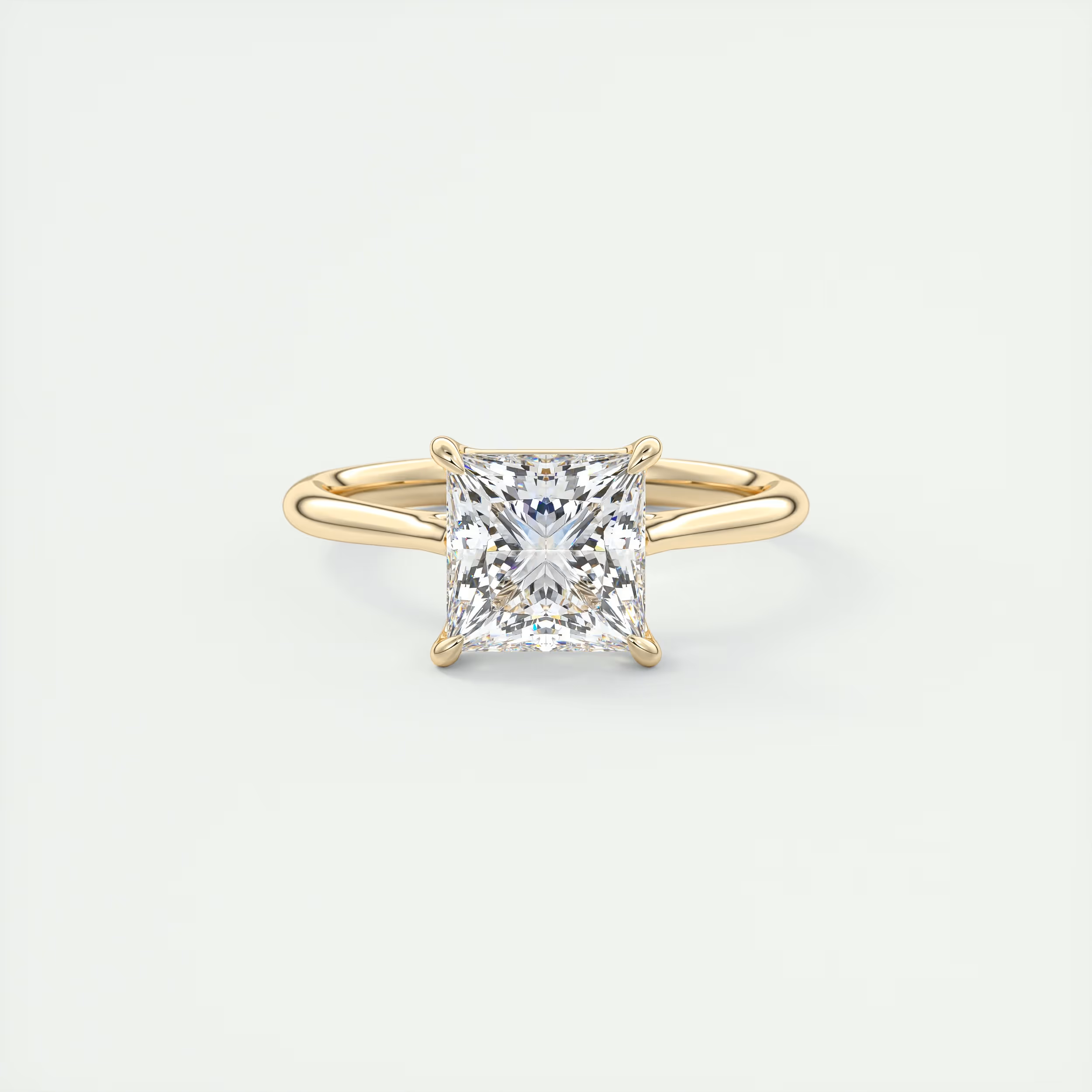 2 Carat Princess Flush Stacking 1.8mm Solitaire