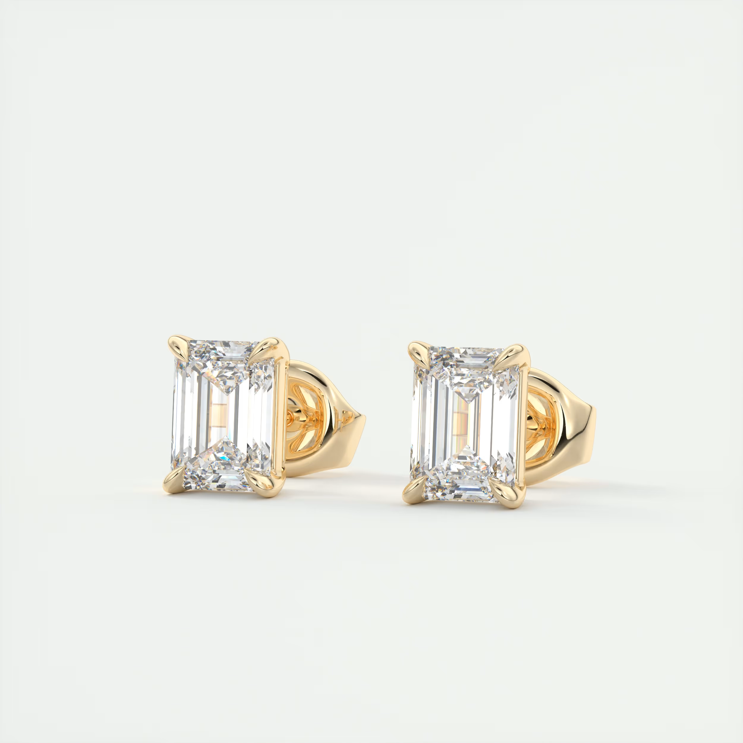 2 ct Emerald Diamond Studs