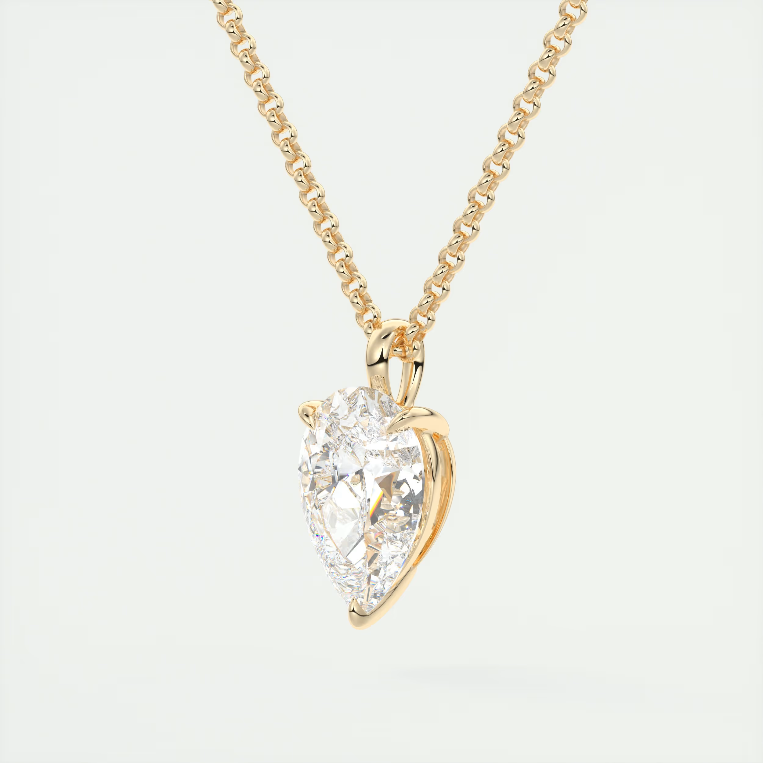 1.5 ct Pear Prong Set Pendant Necklace