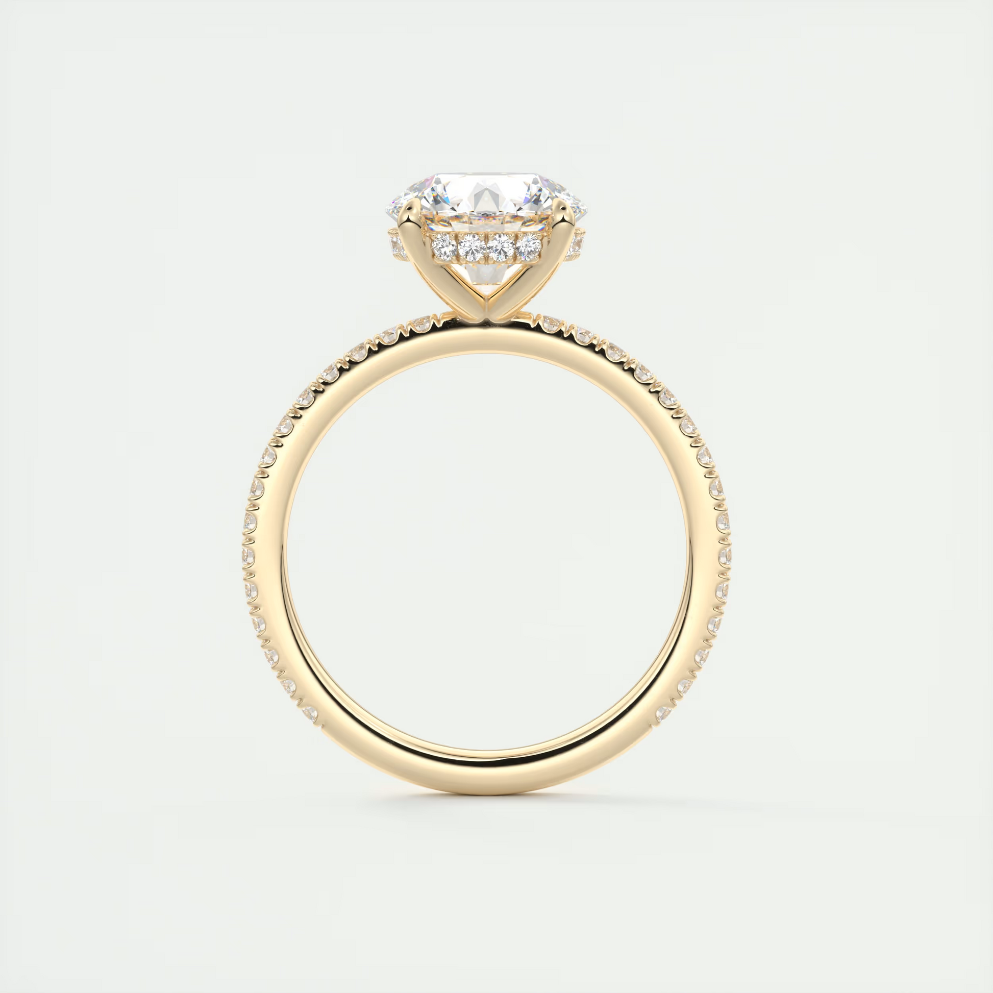 Beneath 2 Carat Round Hidden Halo Pavé Setting
