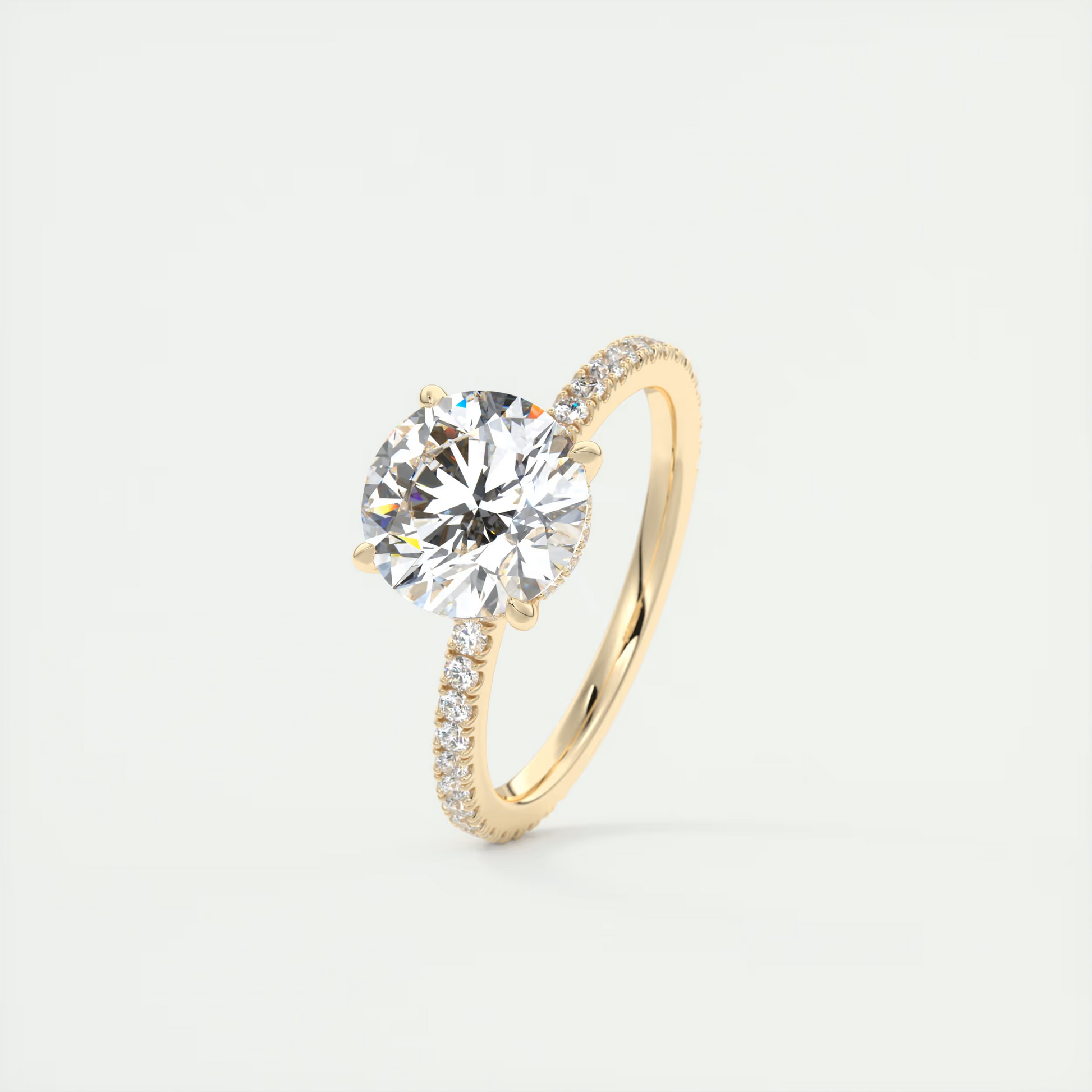 Beneath 2 Carat Round Hidden Halo Pavé Setting