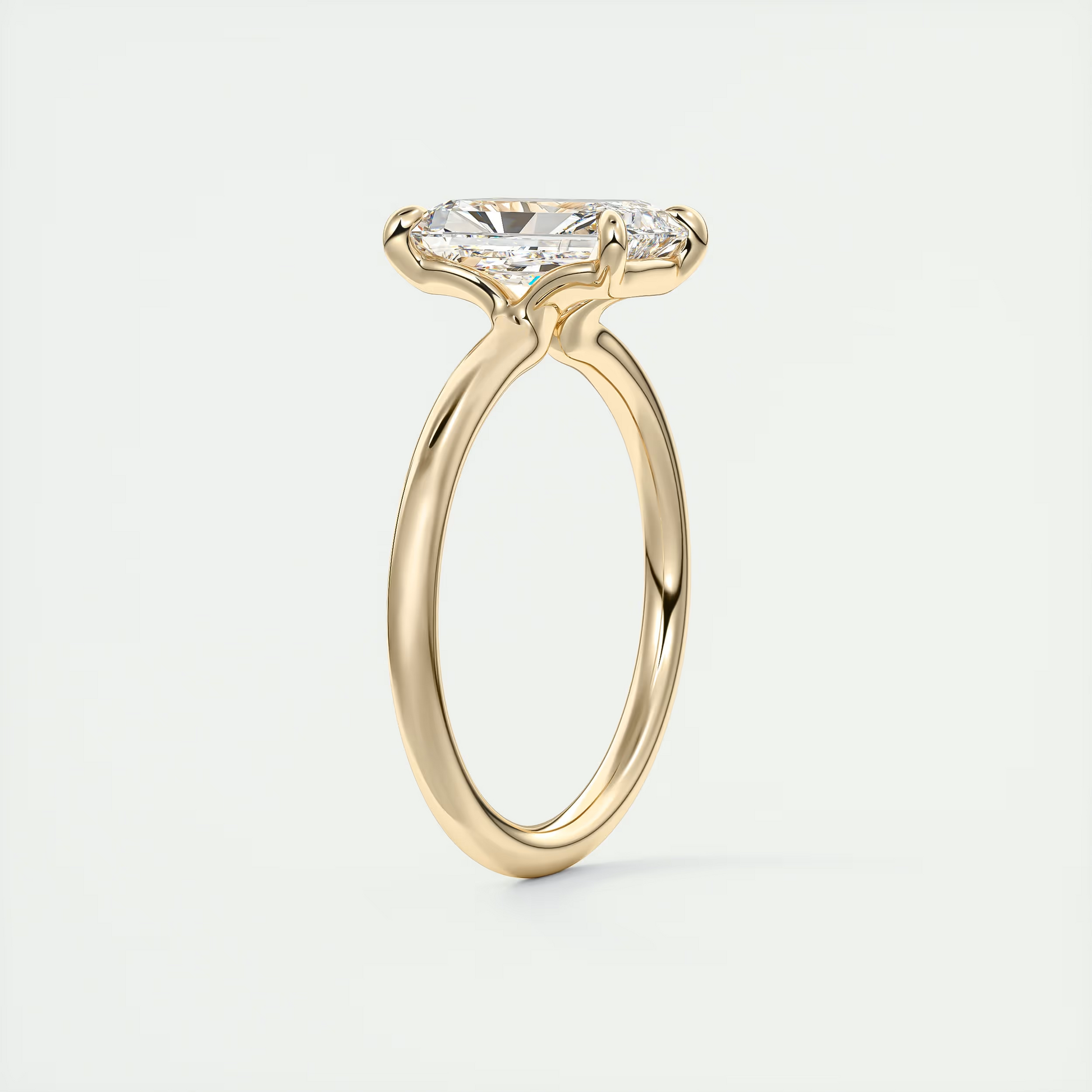 2 Carat Flush Radiant Stacking Low Profile Solitaire