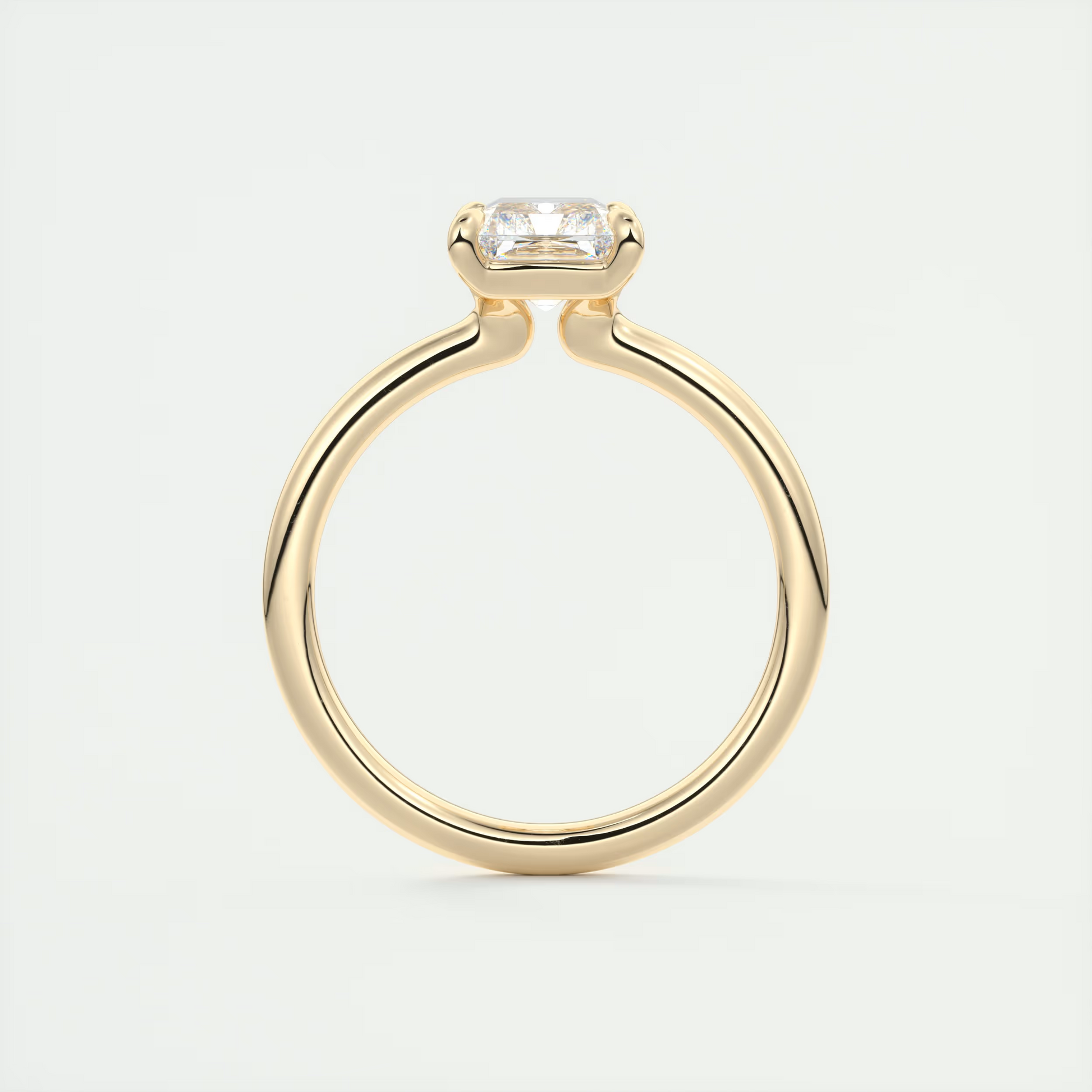2 Carat Flush Radiant Stacking Low Profile Solitaire