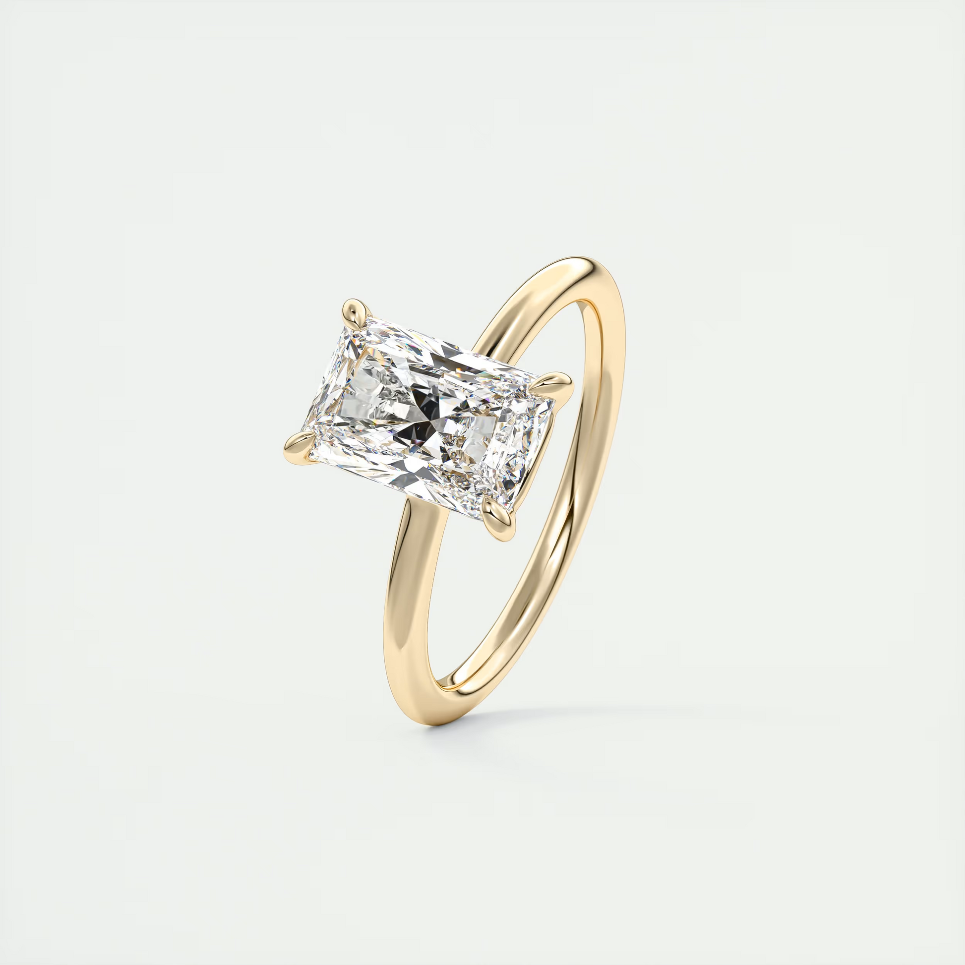 2 Carat Flush Radiant Stacking Low Profile Solitaire