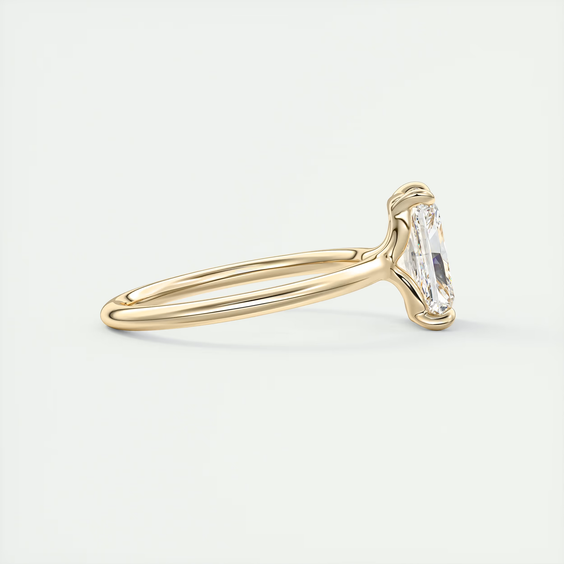 2 Carat Flush Radiant Stacking Low Profile Solitaire
