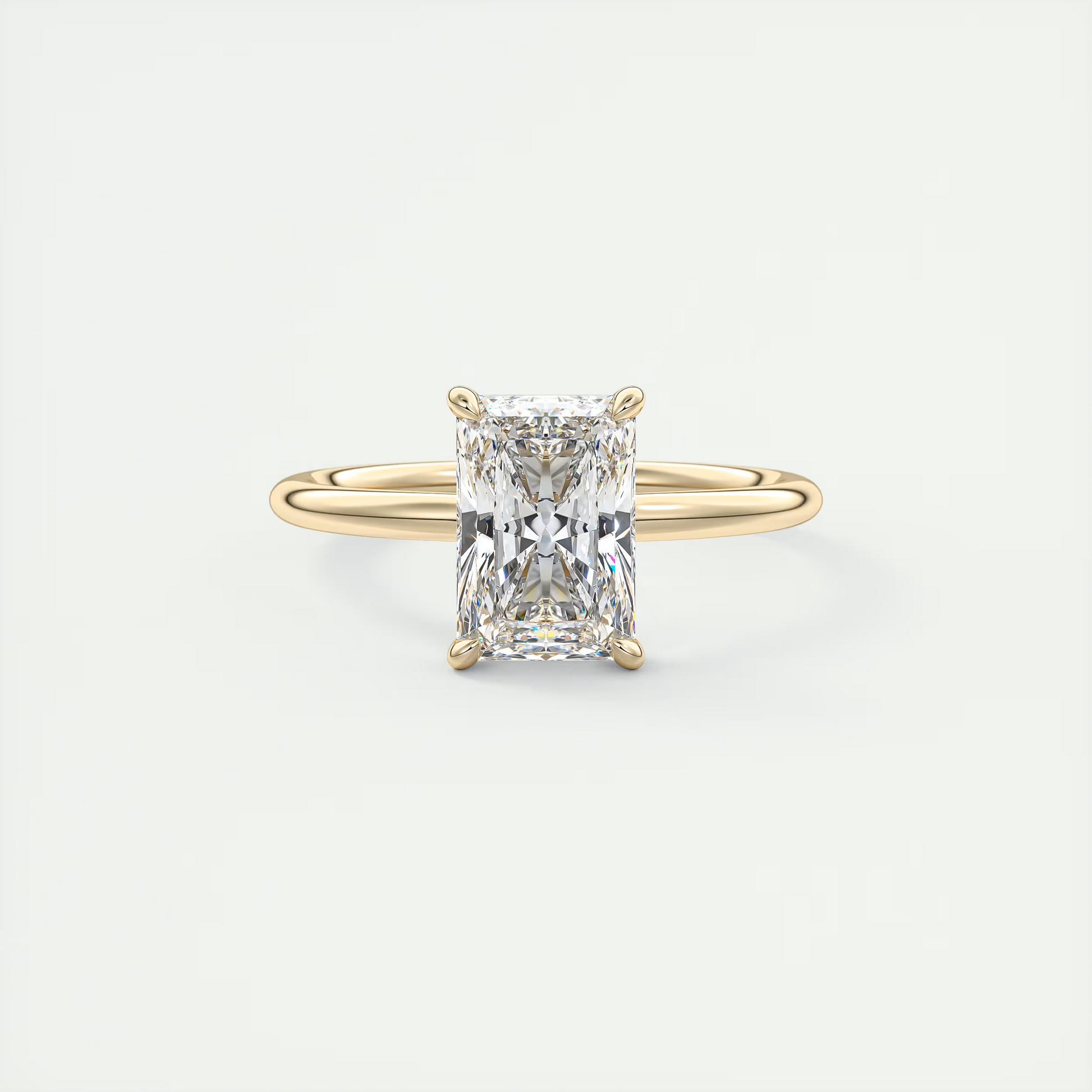 2 Carat Flush Radiant Stacking Low Profile Solitaire