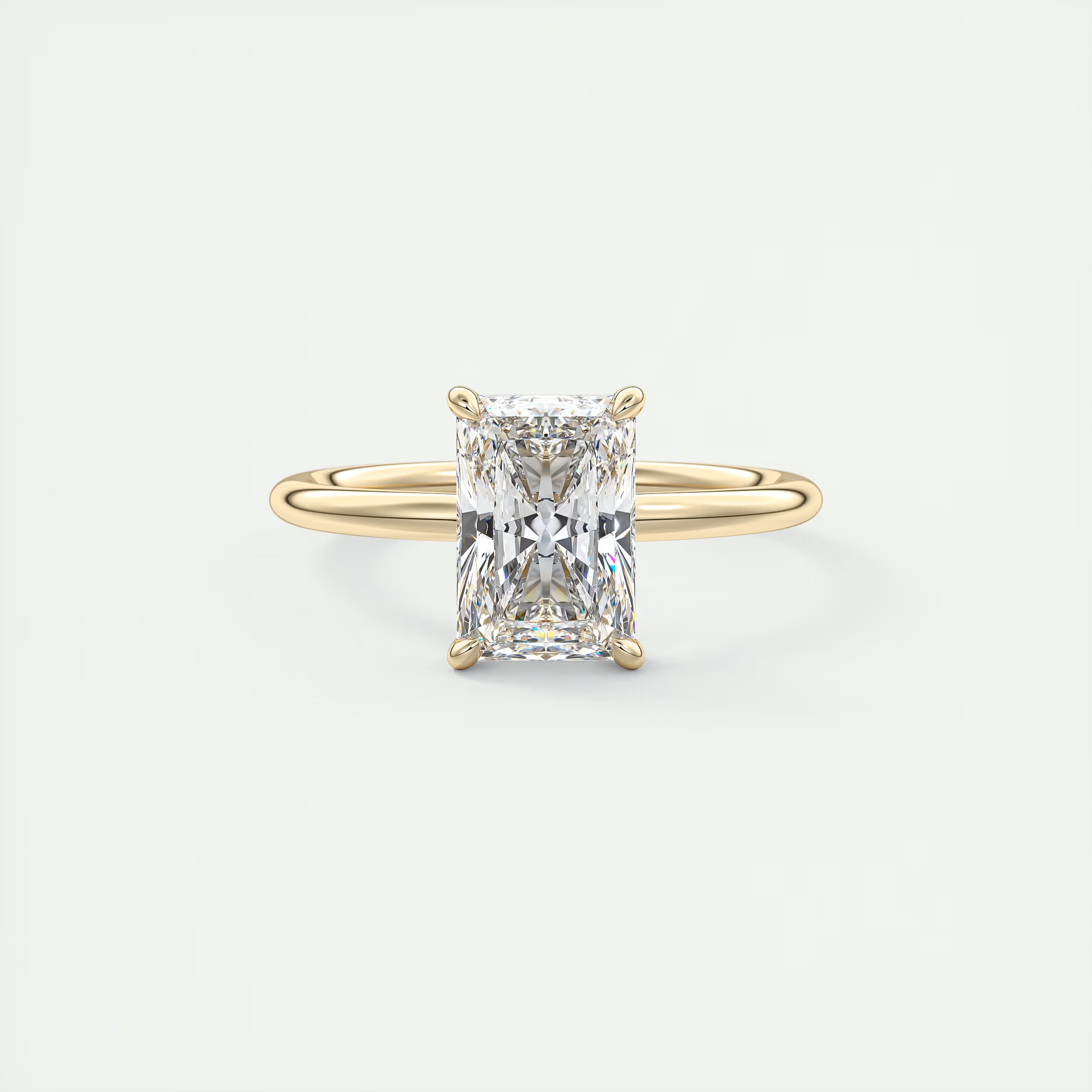 2 Carat Flush Radiant Stacking Low Profile Solitaire