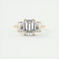 Clarity 2 Carat Emerald Three-Stone Engagement Ring