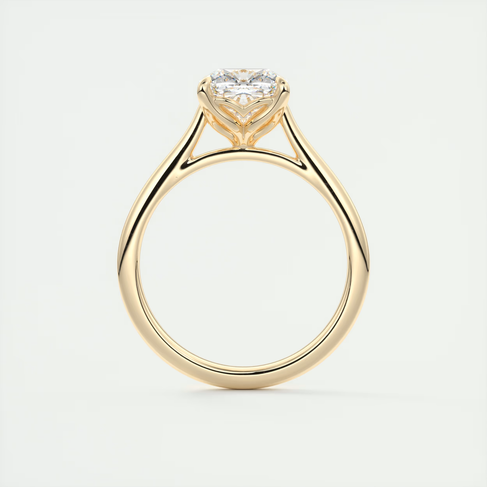2 Carat Cushion Floral Flush Stacking Cathedral Solitaire