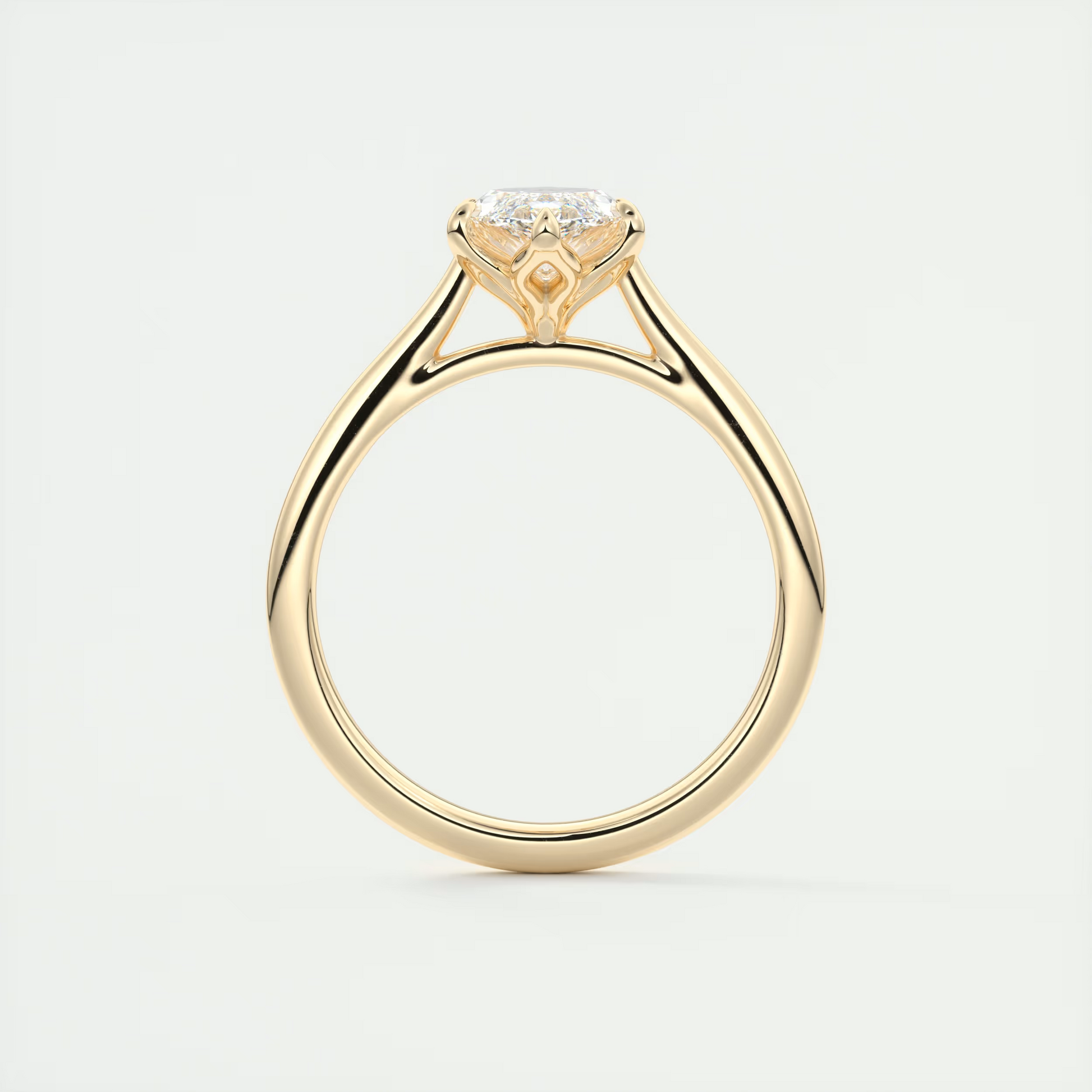 2 Carat Marquise Floral Flush Stacking Cathedral Solitaire