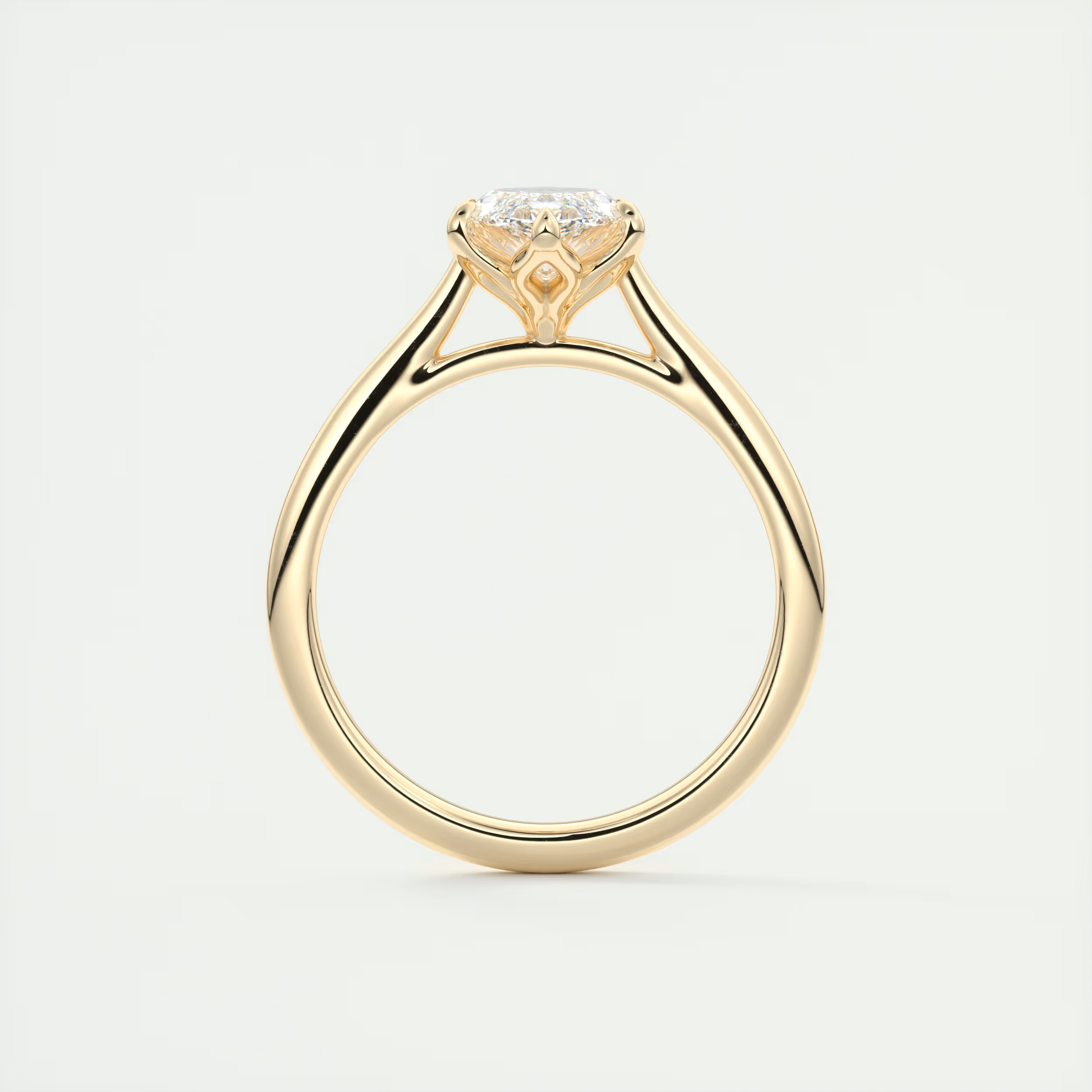 2 Carat Marquise Floral Flush Stacking Cathedral Solitaire
