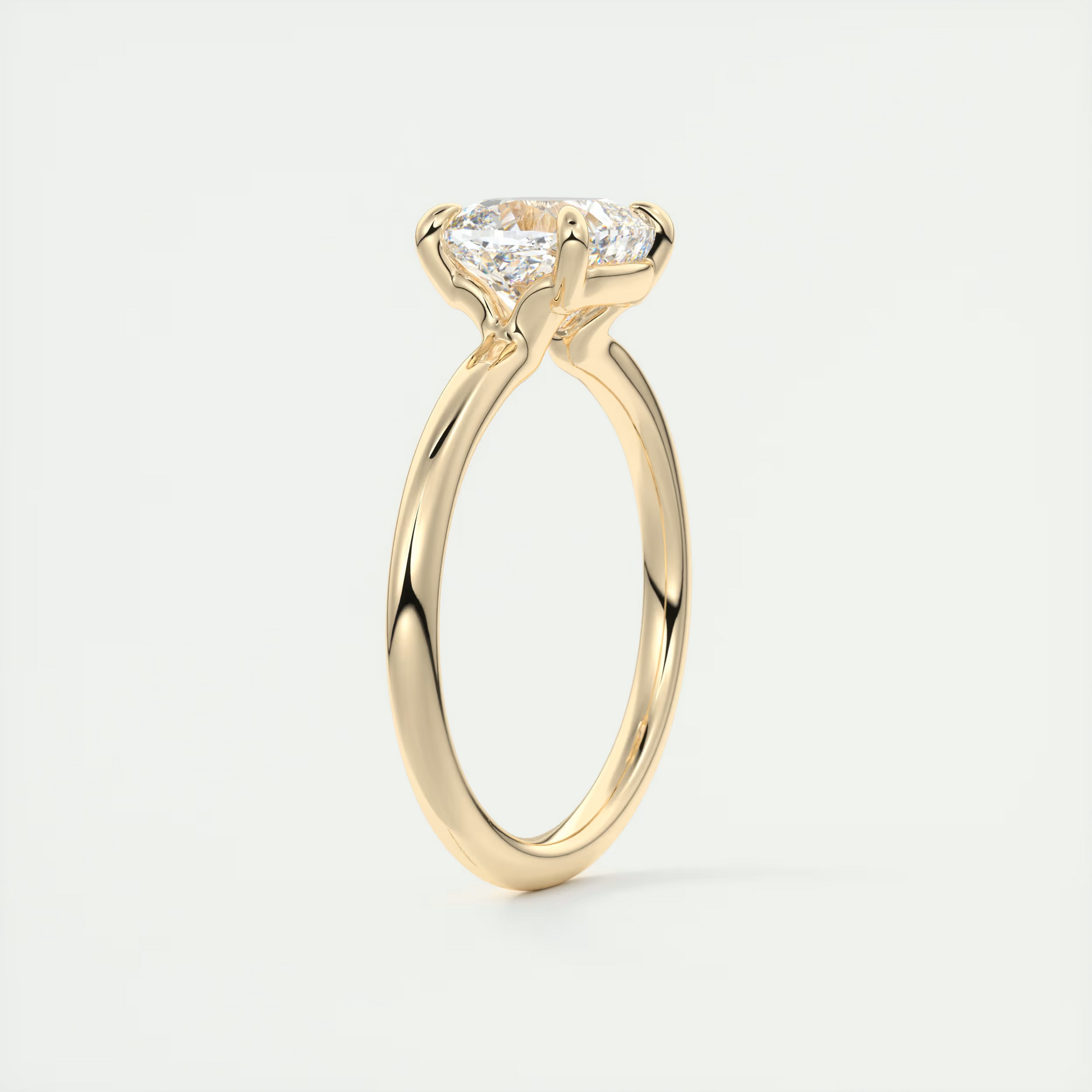 2 Carat Cushion Flush Stacking Low Profile Solitaire