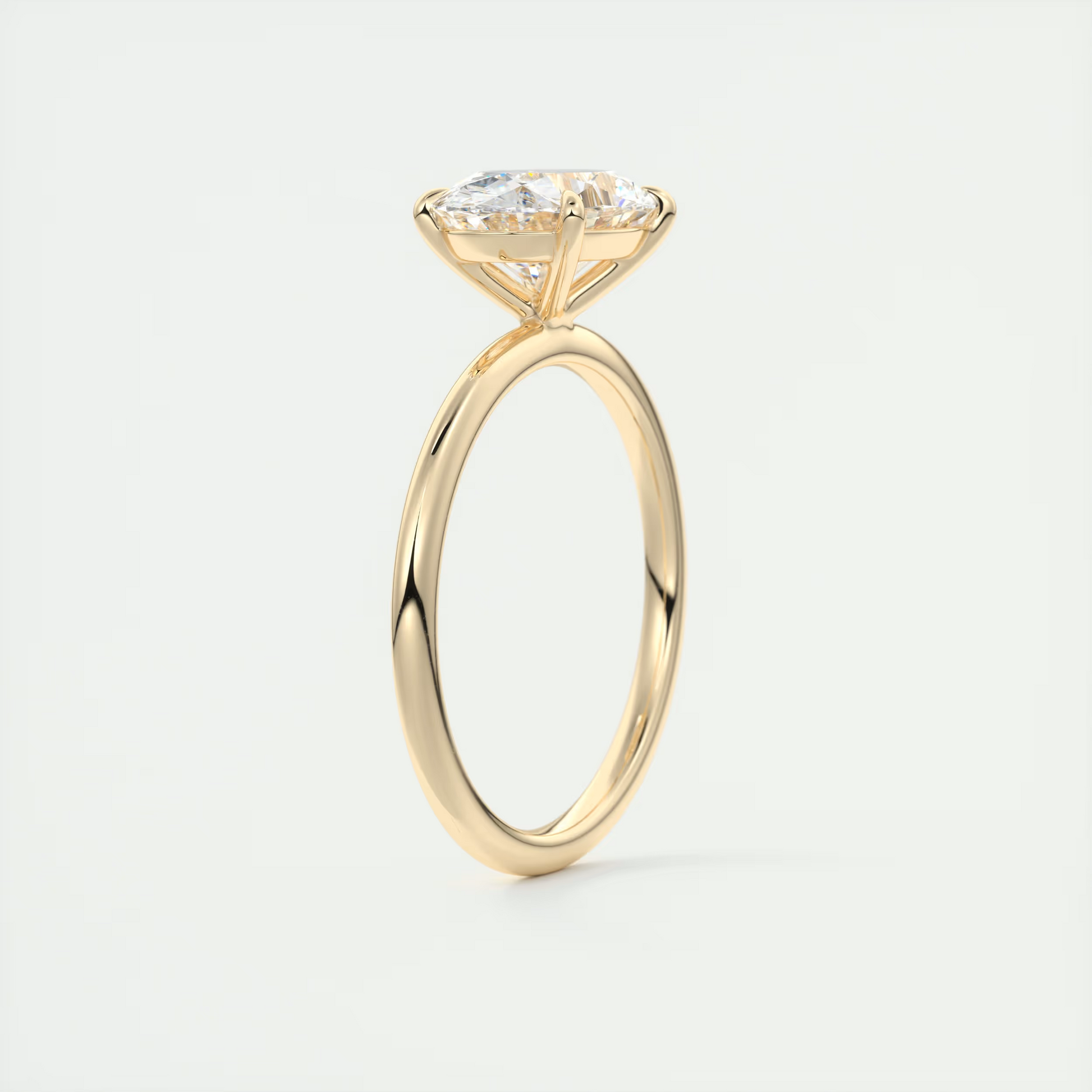 2 Carat East West Oval Solitaire