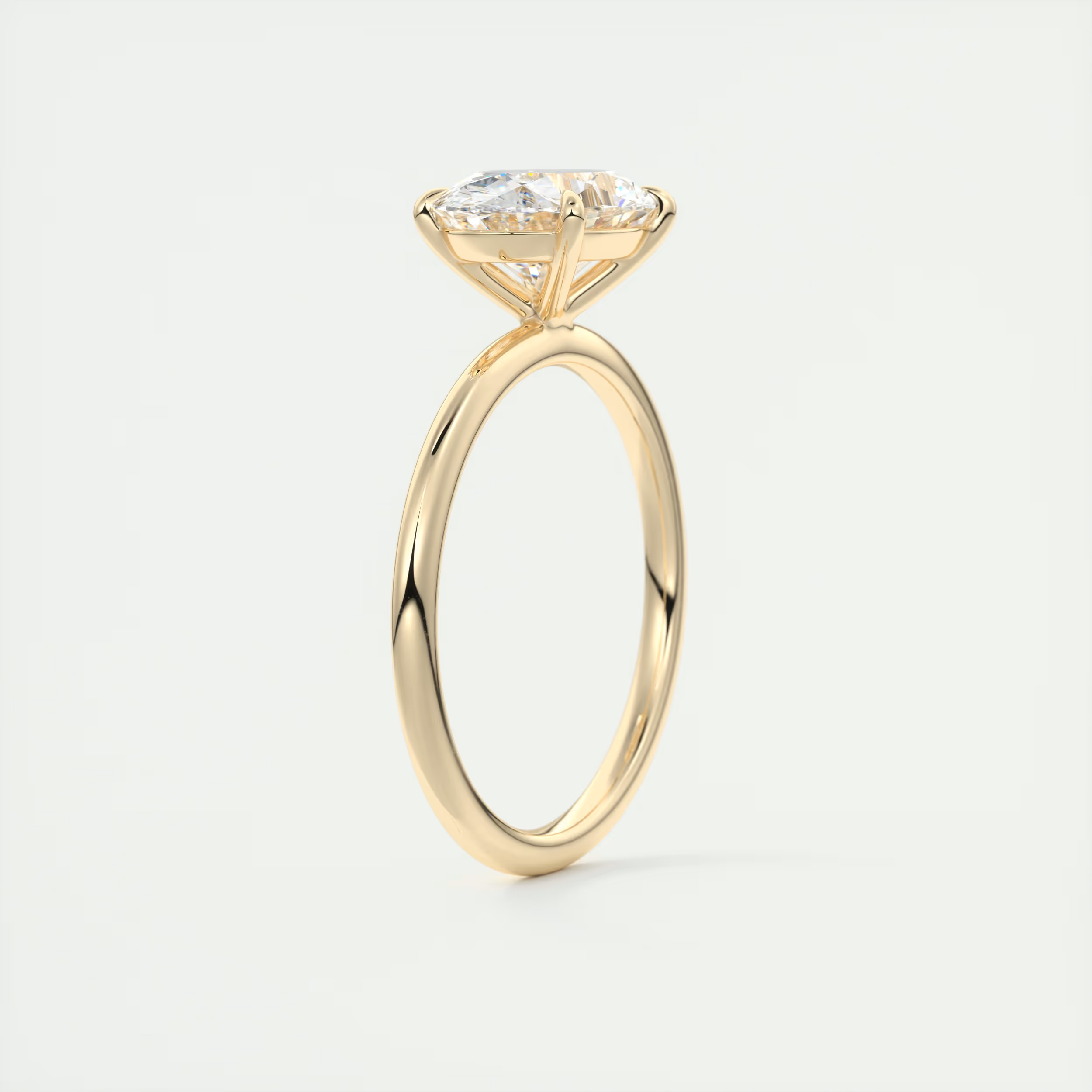 2 Carat East West Oval Solitaire