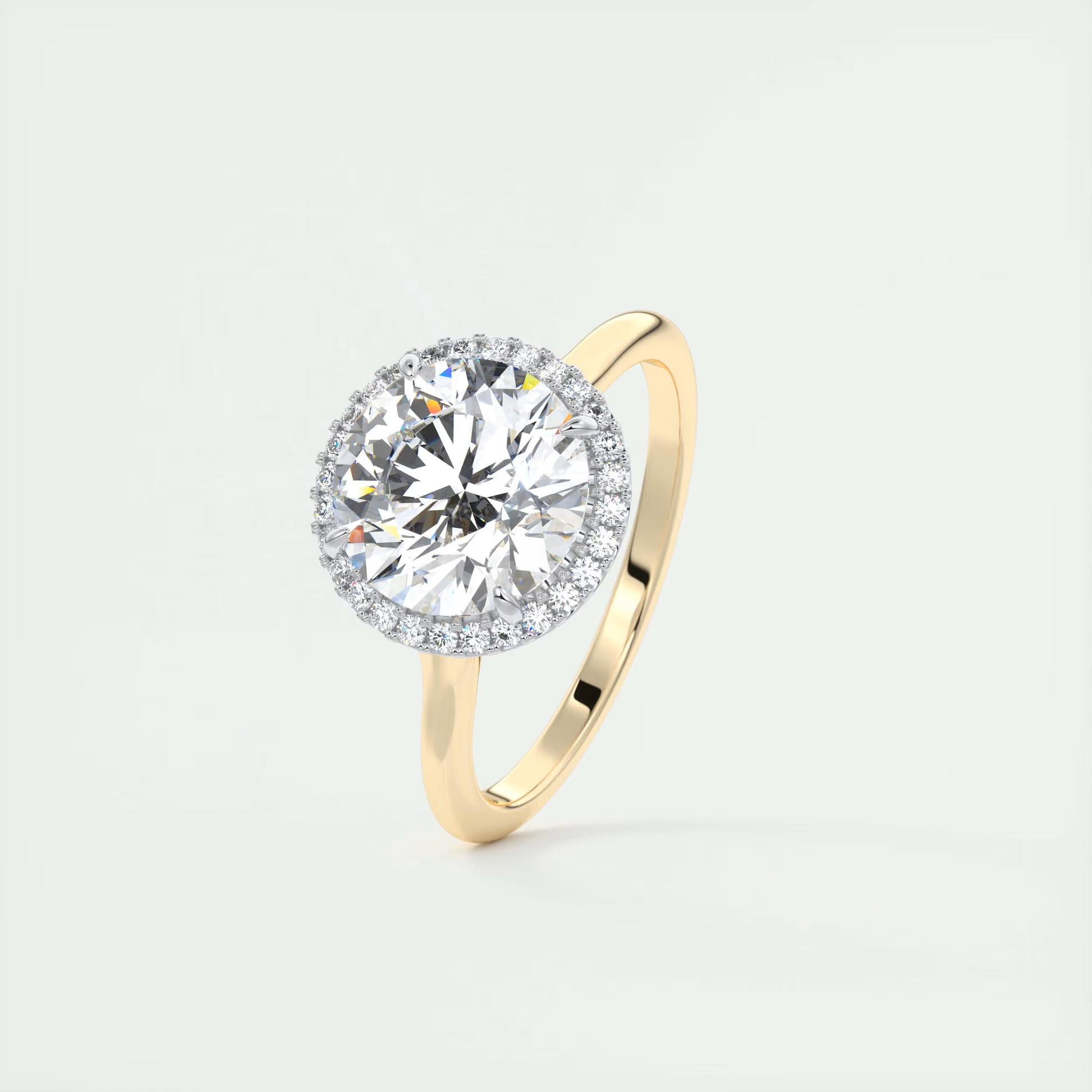 Vintage 2 Carat Round Center with French Set Halo