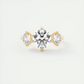 Stacked 2 Carat Round Flush Stacking Three-Stone Engagement Ring