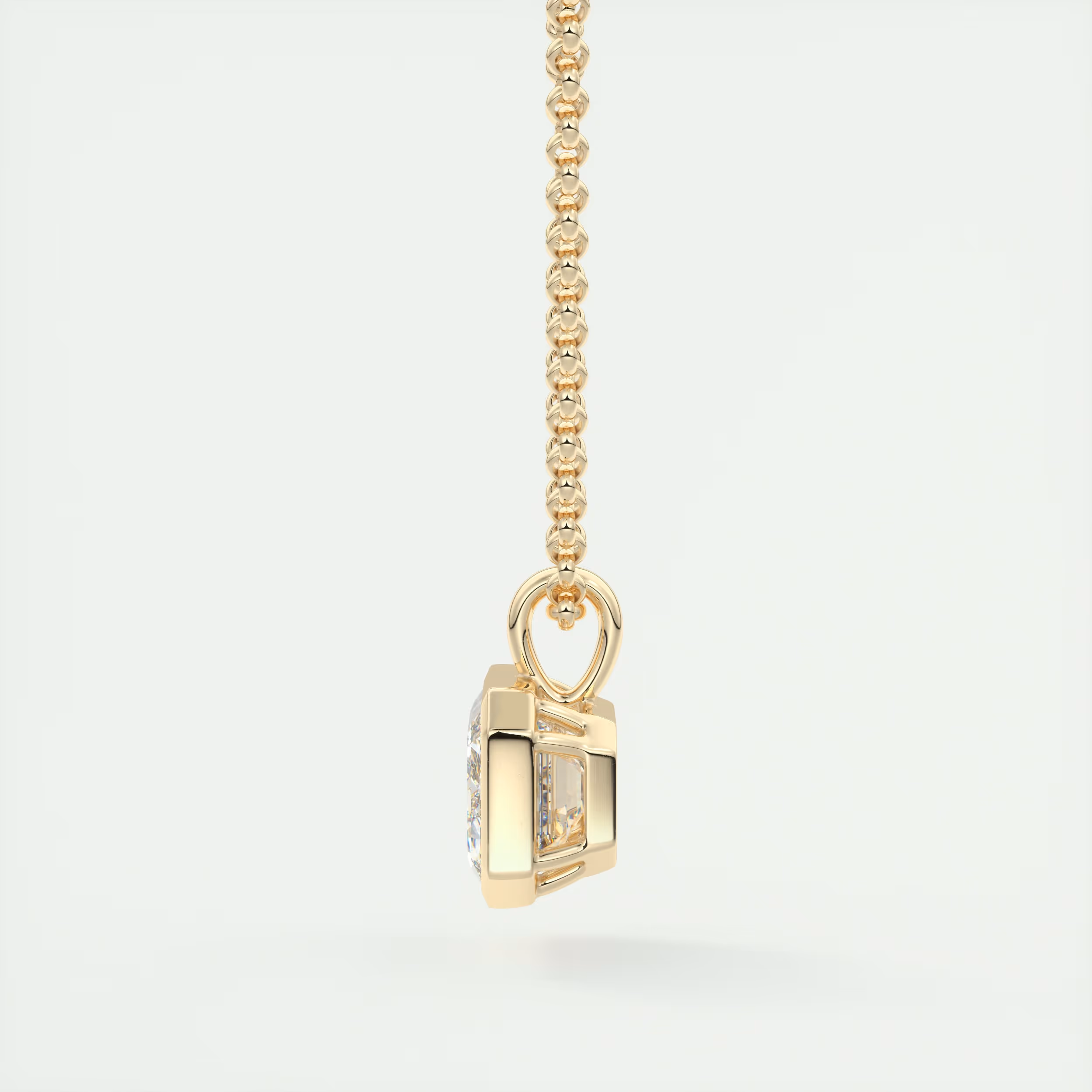 1.5 ct Emerald Bezel Set Pendant Necklace