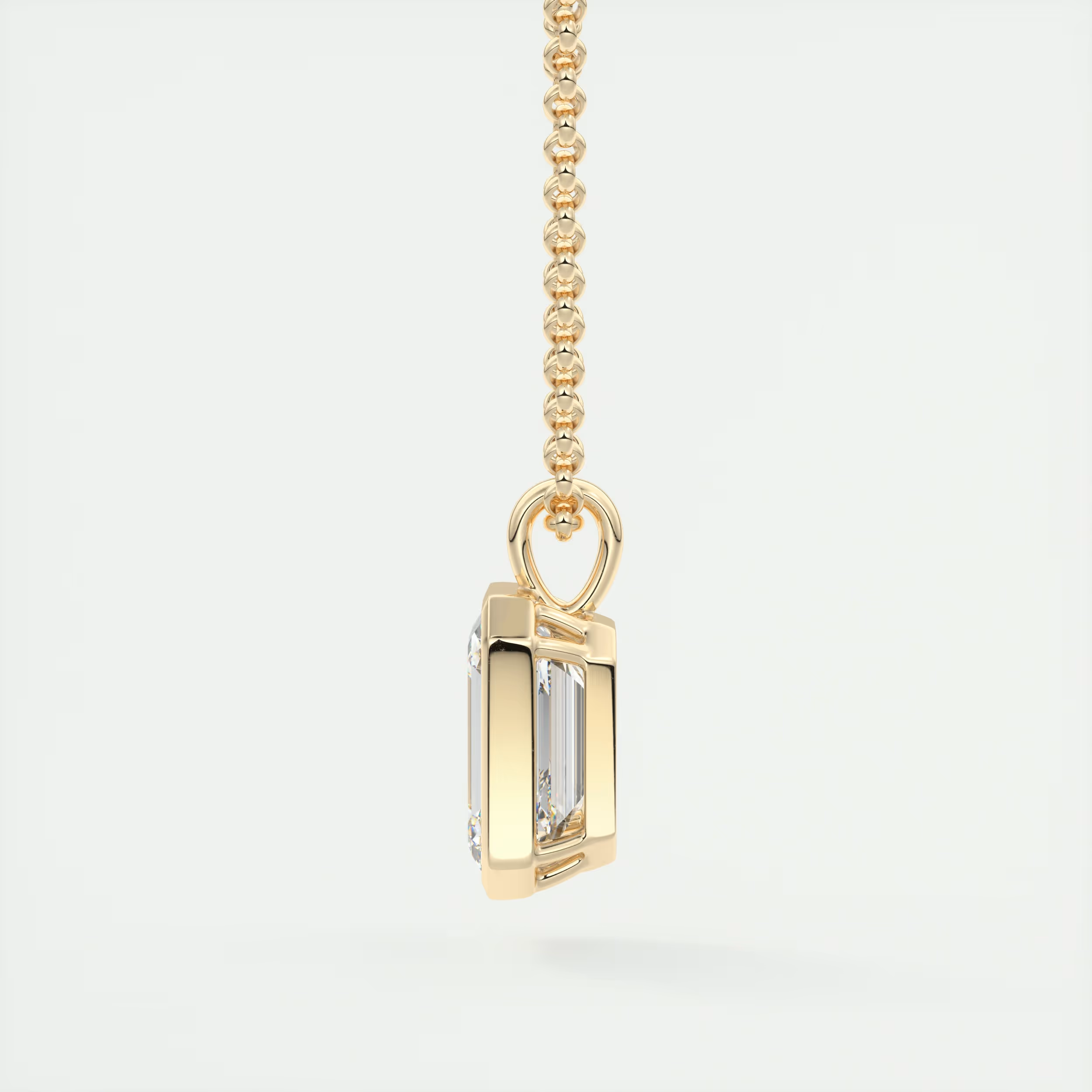 1.5 ct Emerald Bezel Set Pendant Necklace