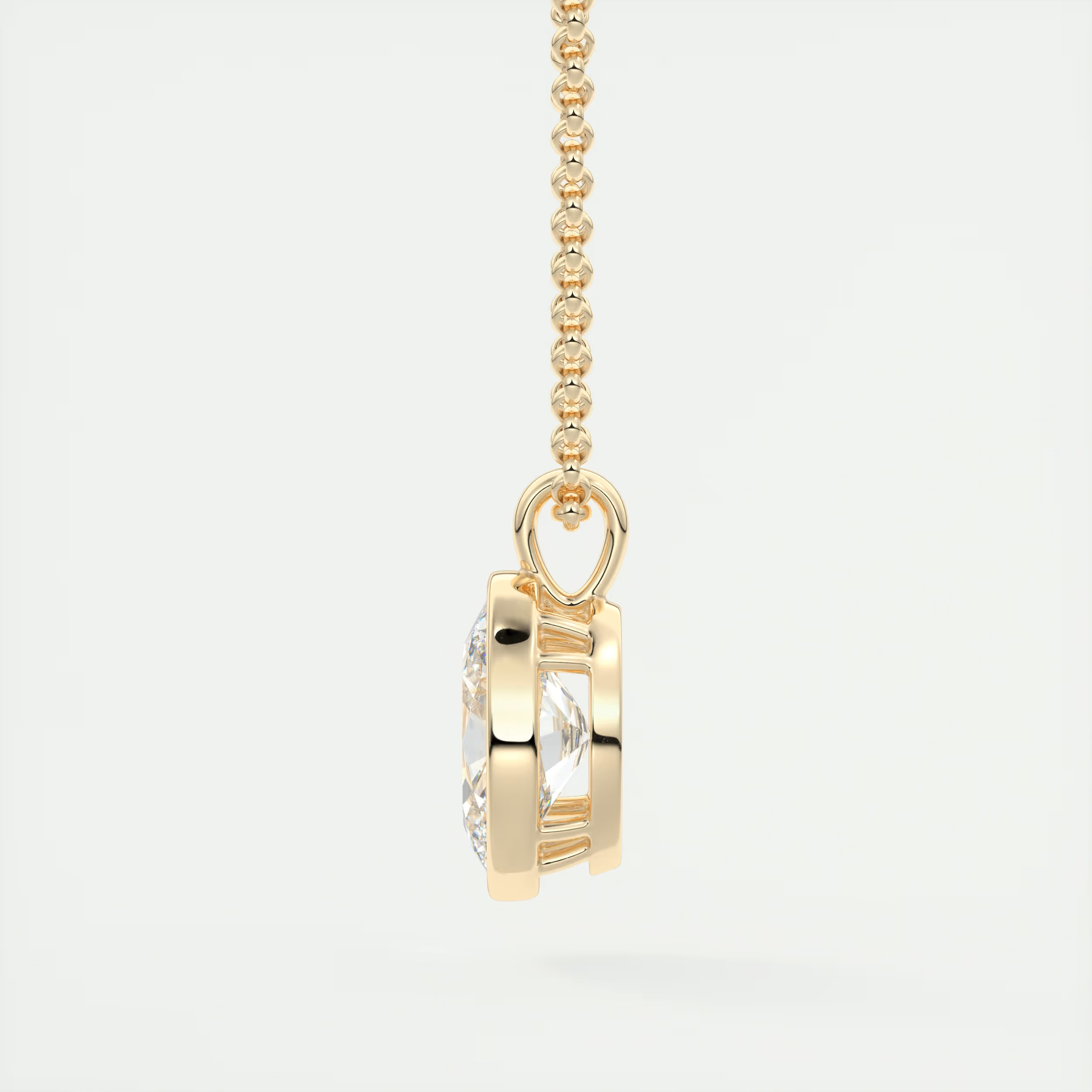 1.5 ct Oval Bezel Set Pendant Necklace