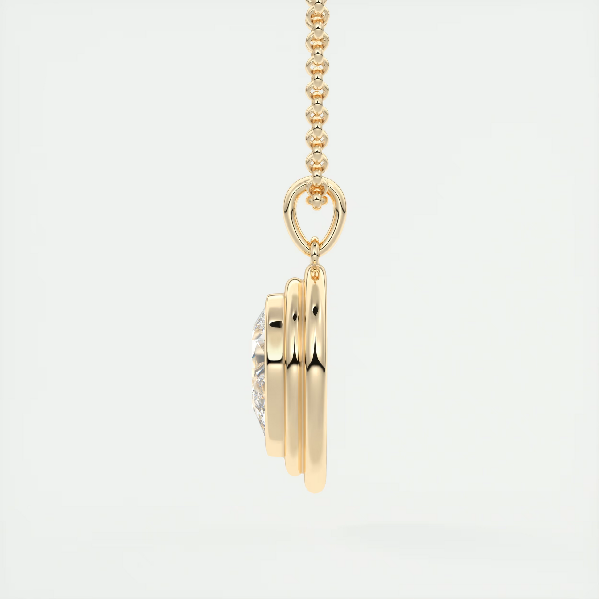 1.5 ct Pear Bezel Set Pendant Necklace