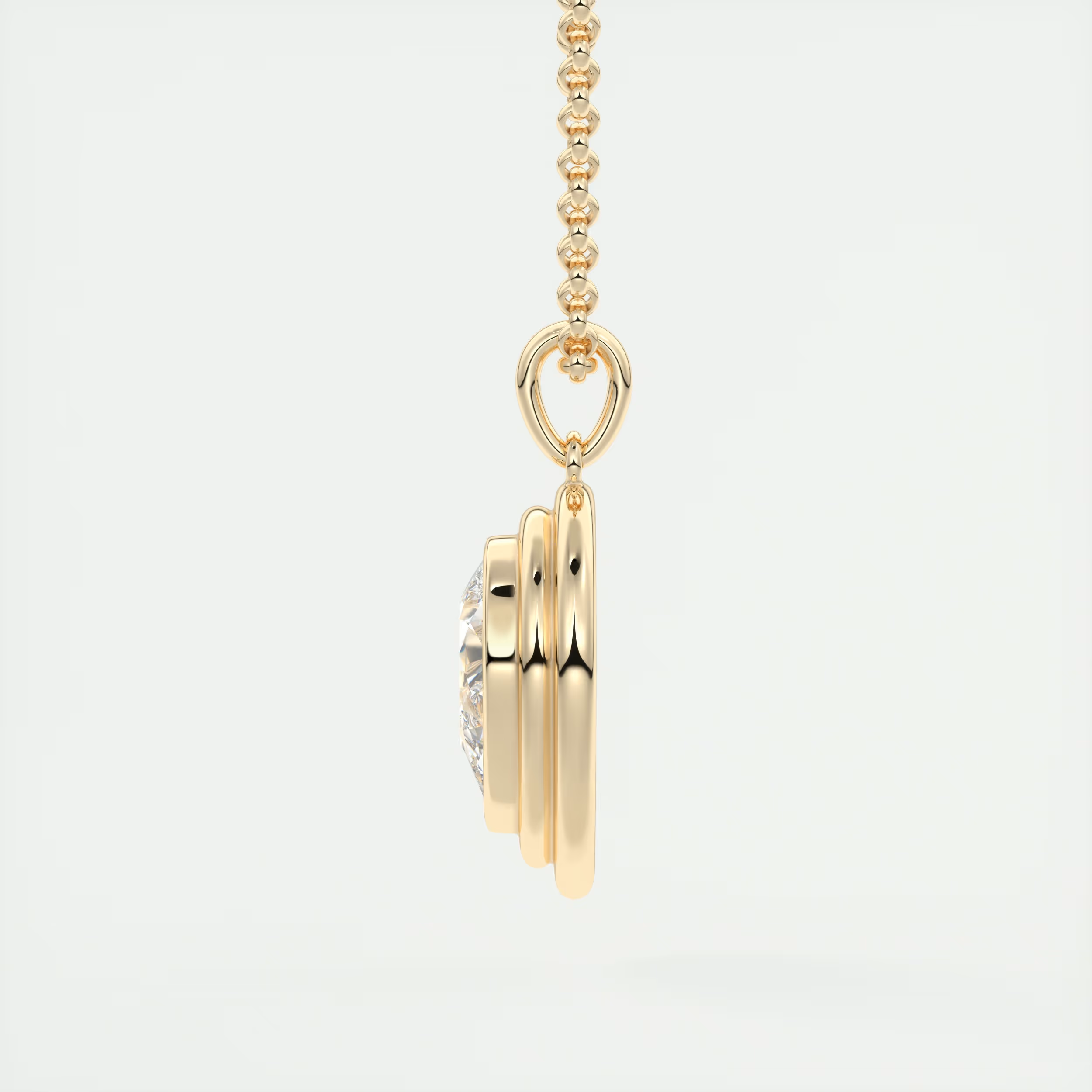 1.5 ct Pear Bezel Set Pendant Necklace