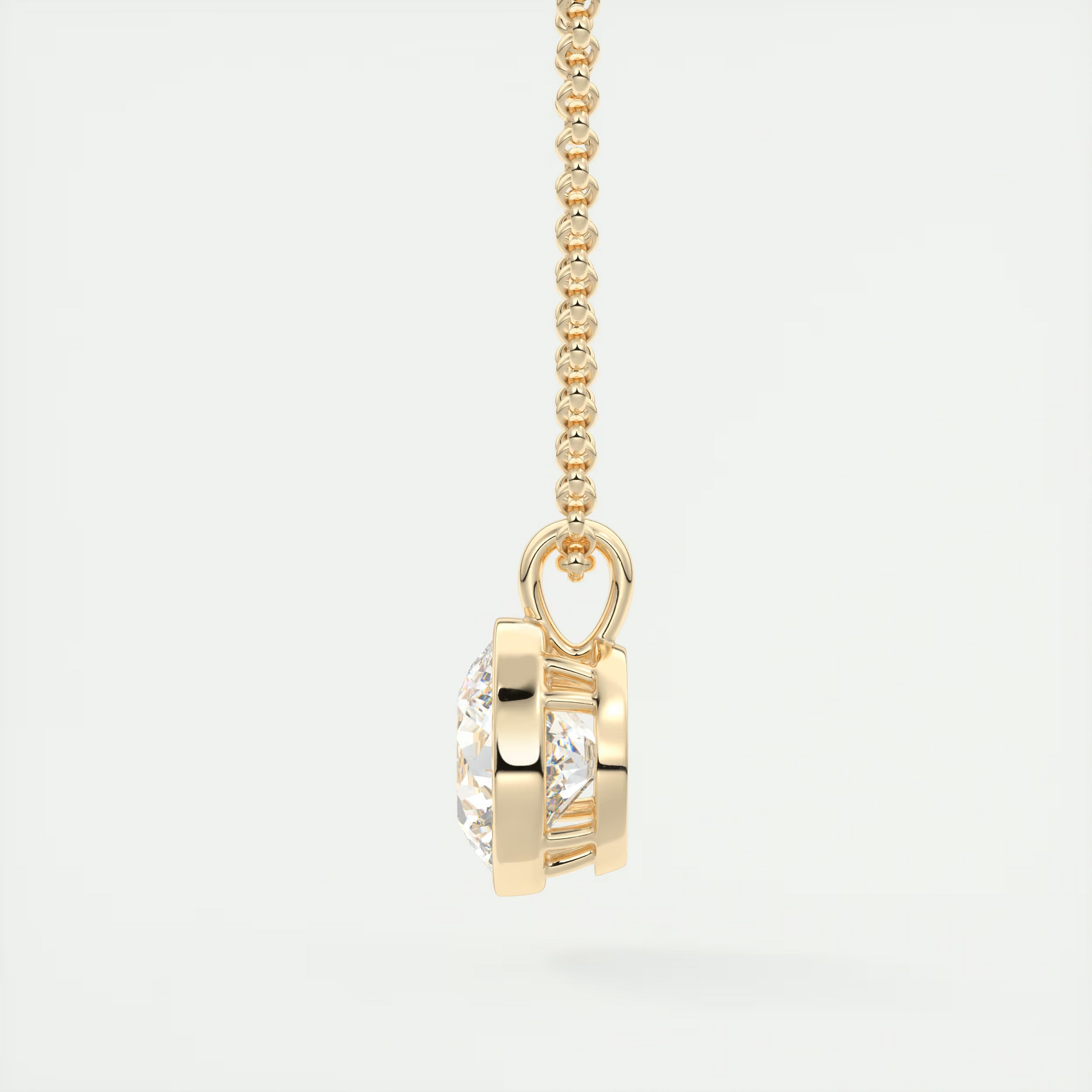 1.5 ct Round Bezel Set Pendant Necklace