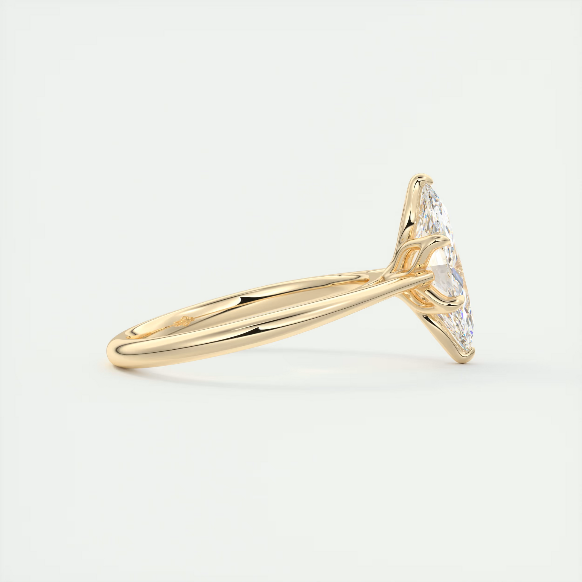 2 Carat Marquise Floral Flush Stacking Cathedral Solitaire