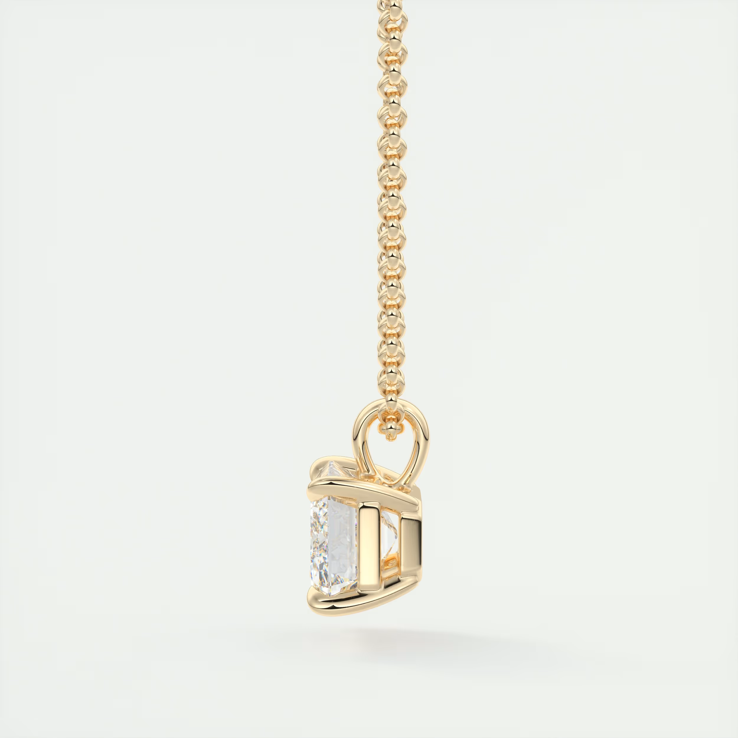 1.5 ct Emerald Prong Set Pendant Necklace