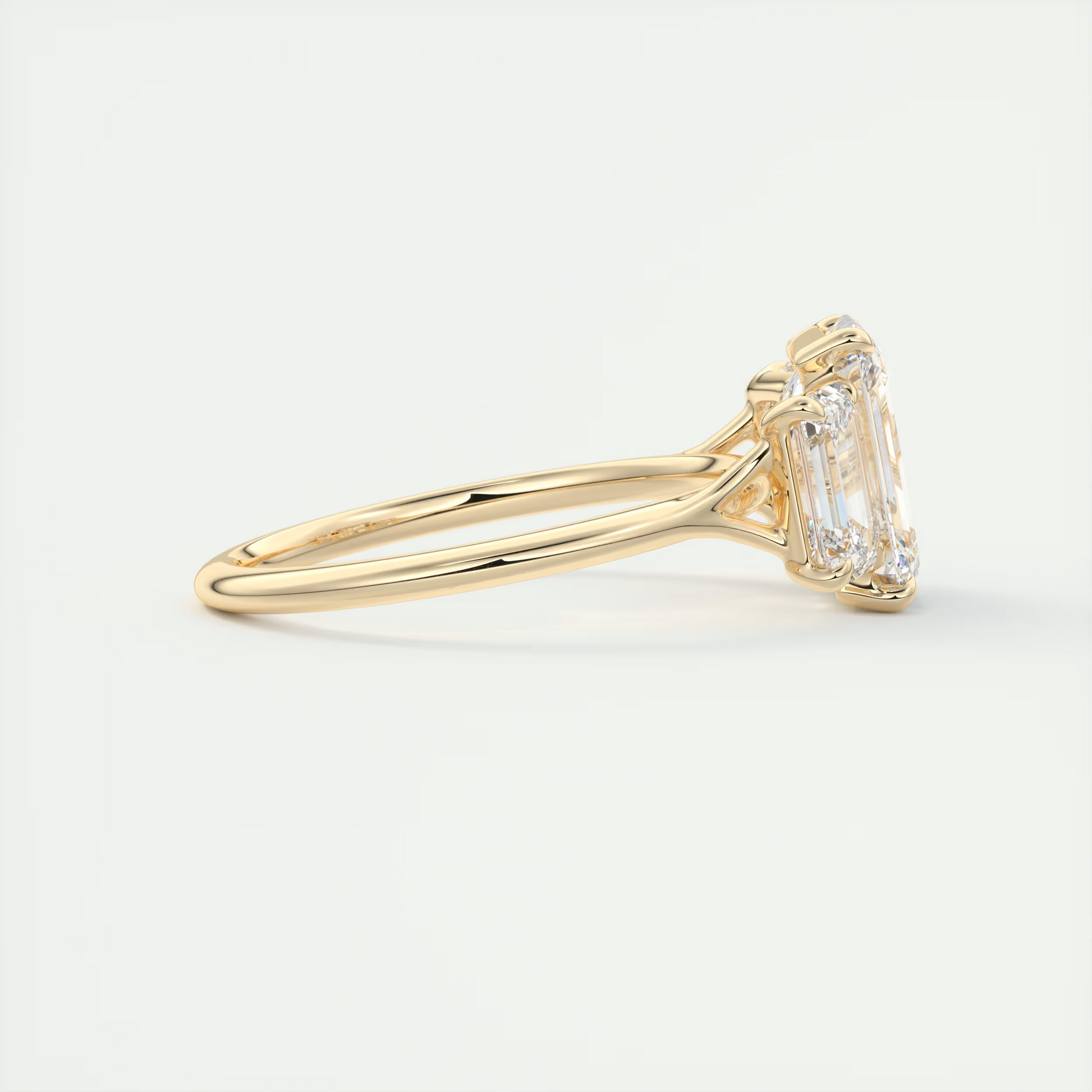 Clarity 2 Carat Emerald Three-Stone Engagement Ring