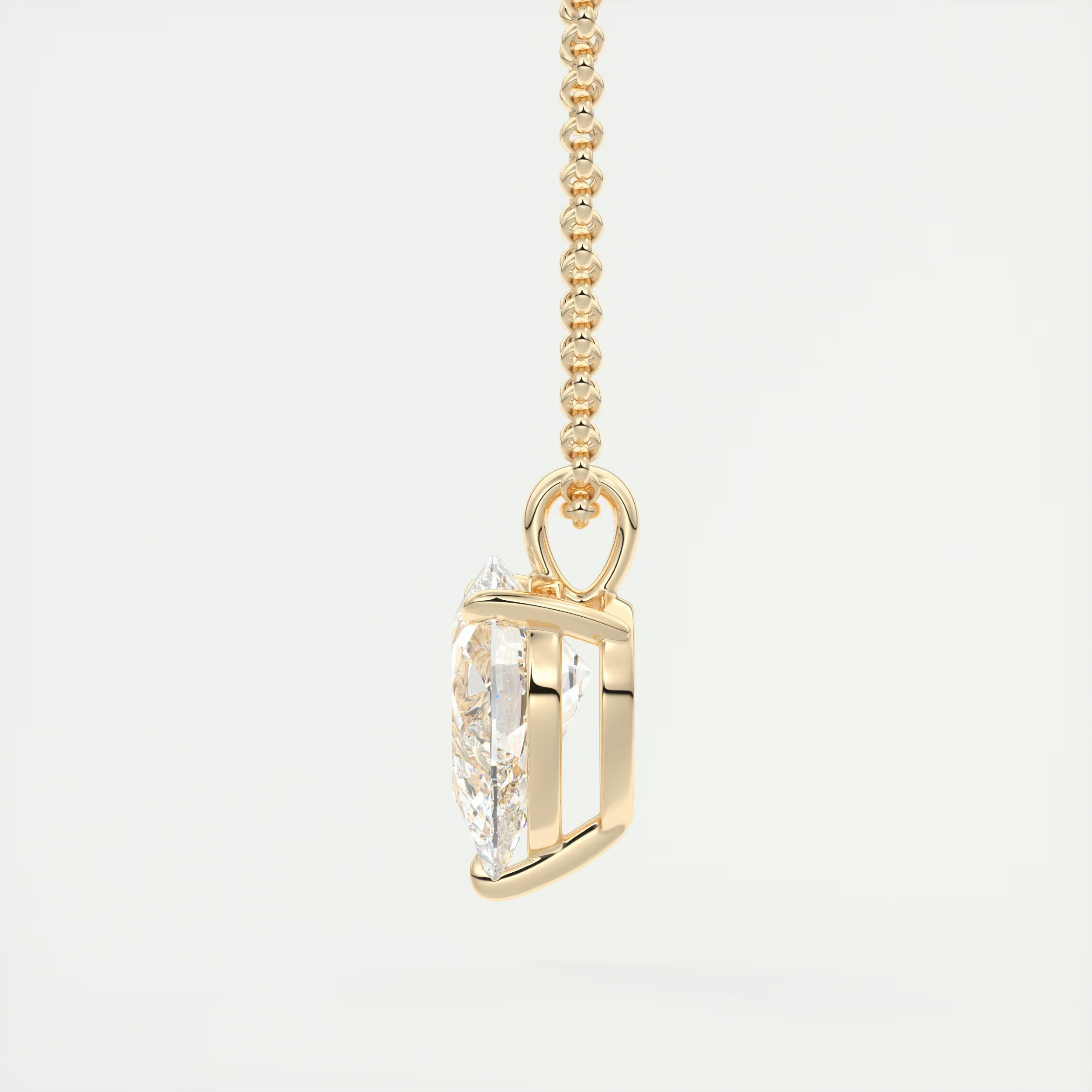 1.5 ct Pear Prong Set Pendant Necklace