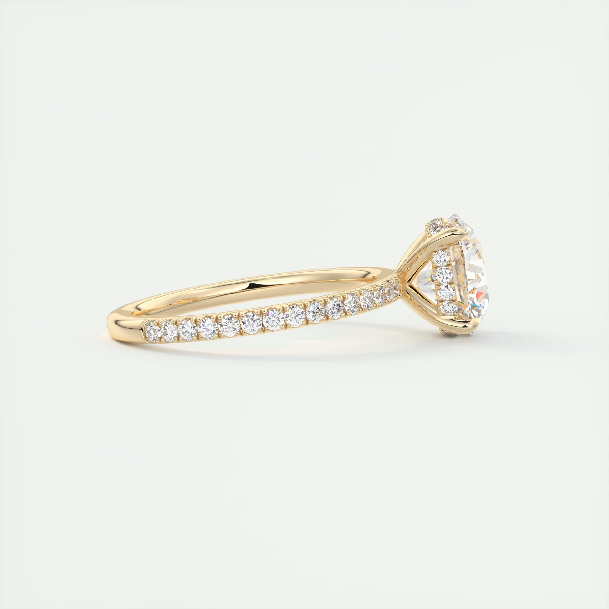 Beneath 2 Carat Round Hidden Halo Pavé Setting