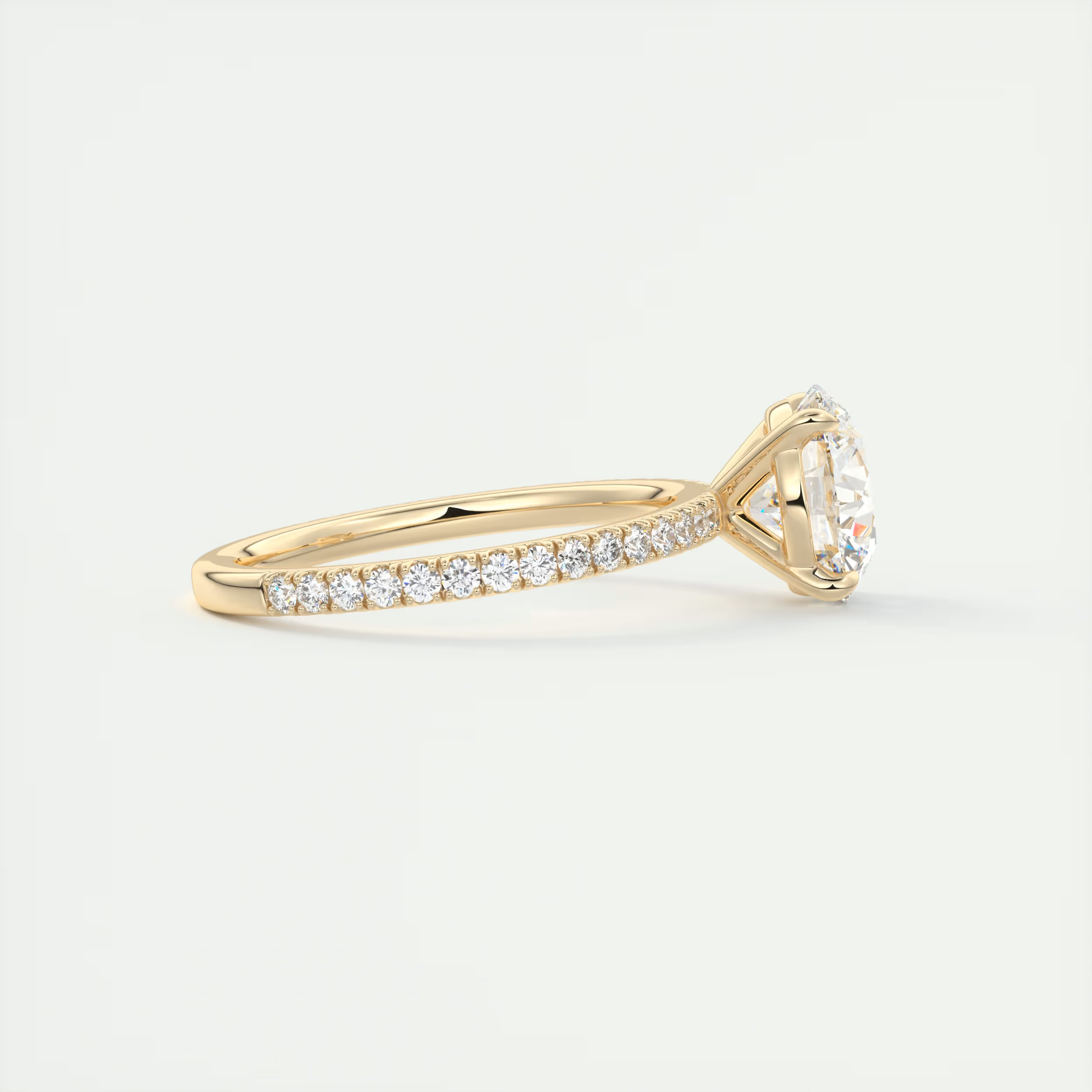 2 Carat Round Solitaire Pavé Setting