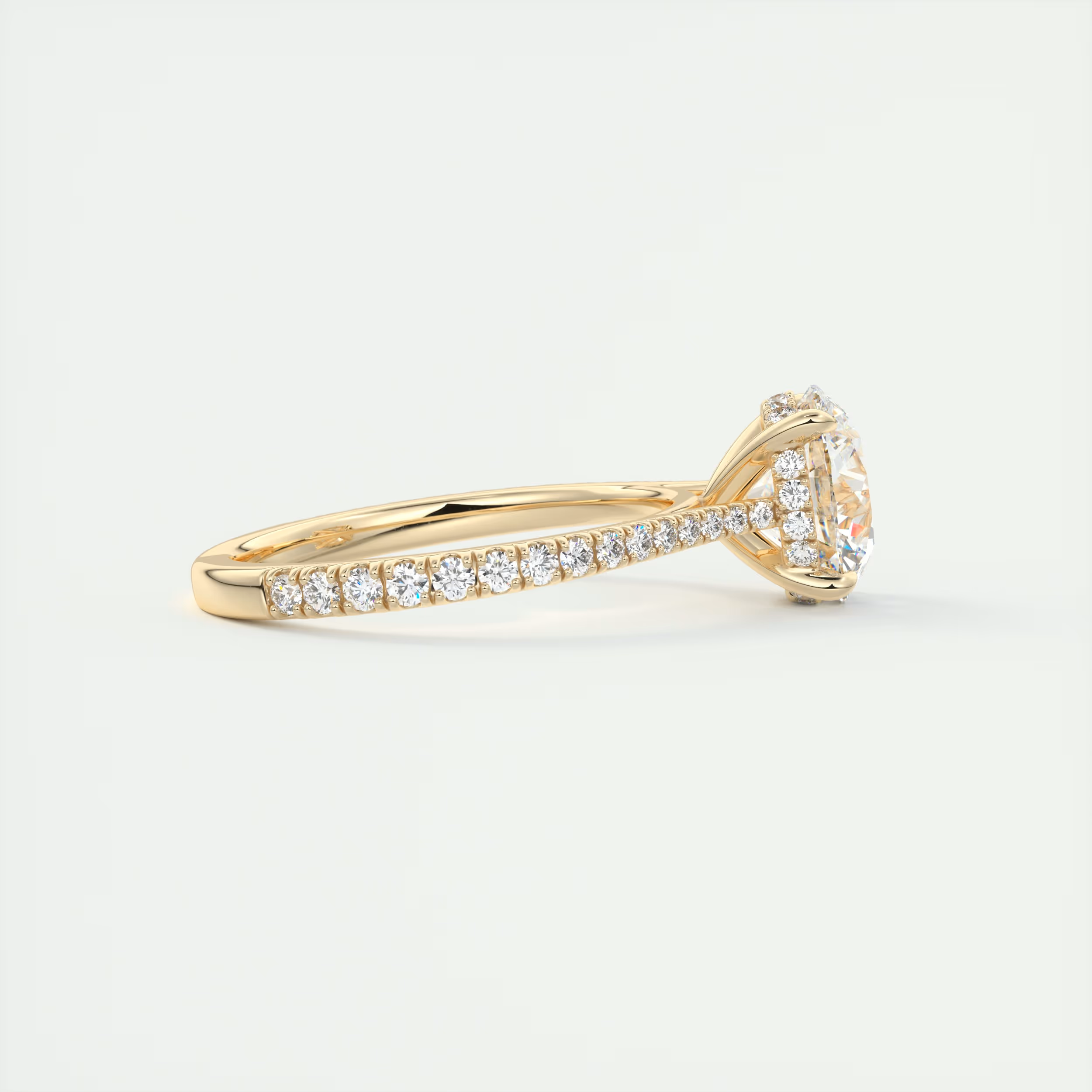 Blend 2 Carat Round Hidden Halo Cathedral Setting