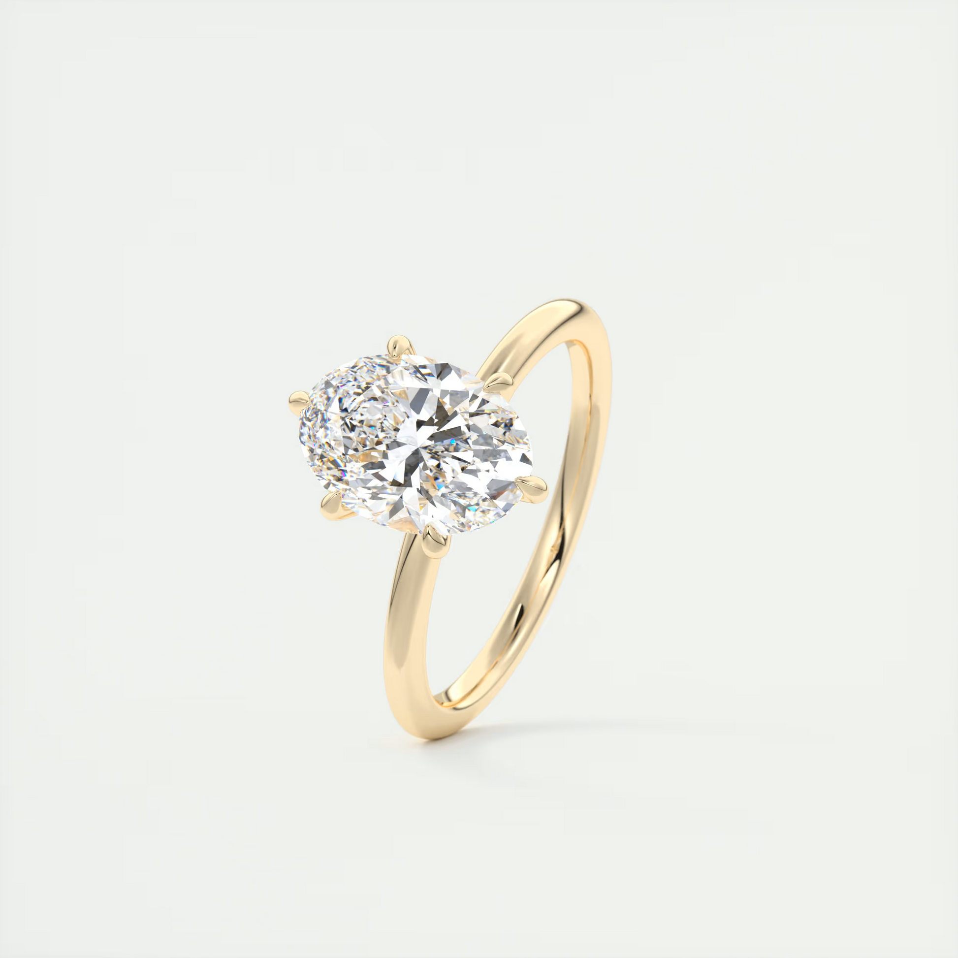 2 Carat Six Prong Oval Solitaire Setting