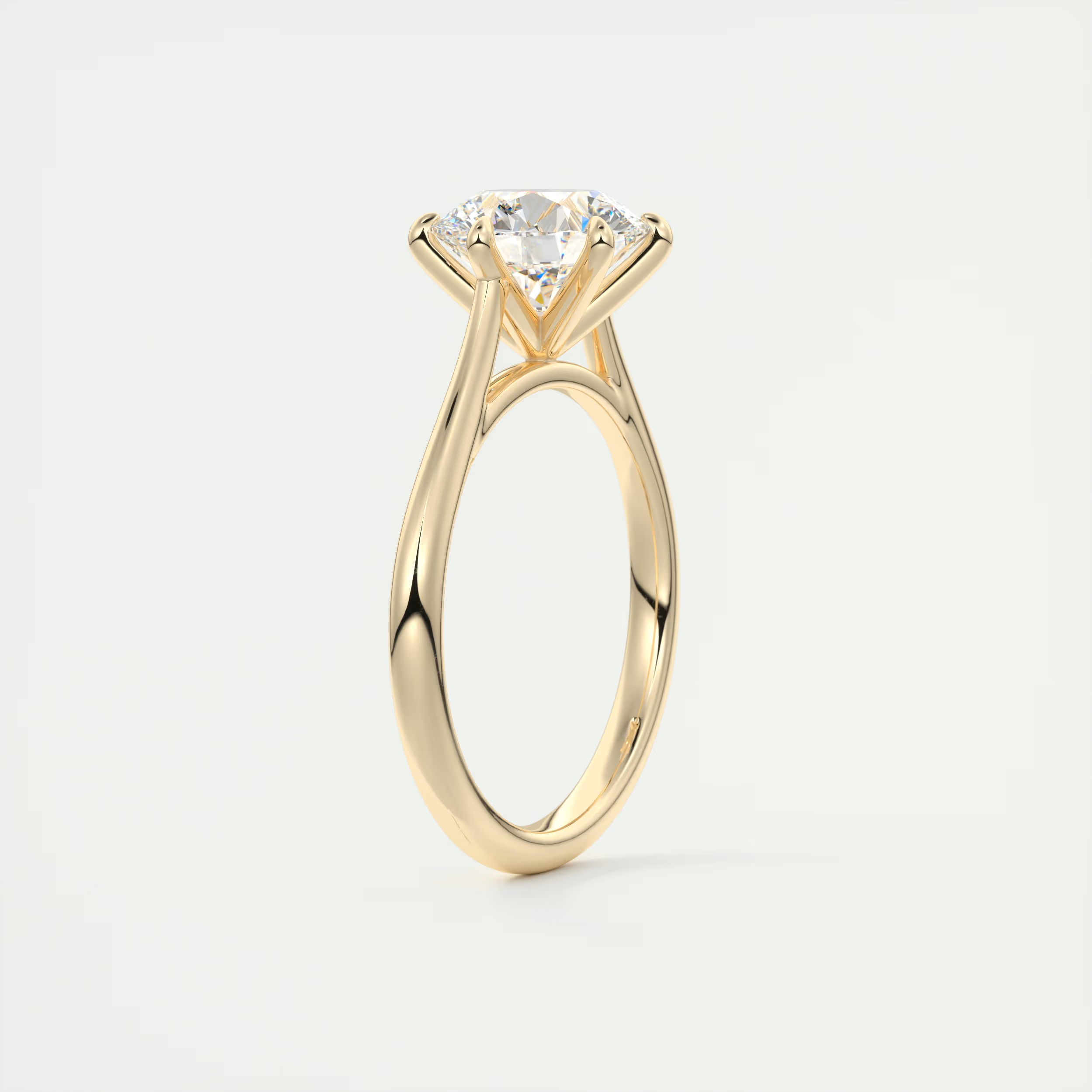 2 Carat Round Solitaire Cathedral Setting 2