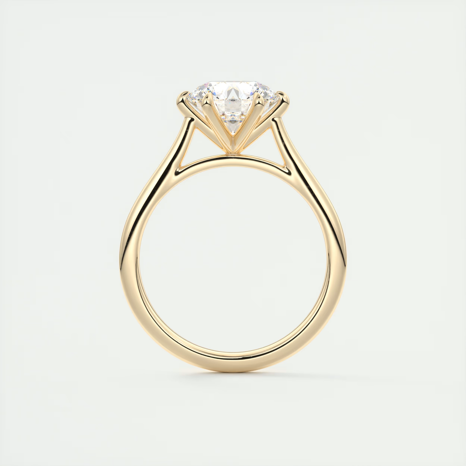 2 Carat Round Solitaire Cathedral Setting 2
