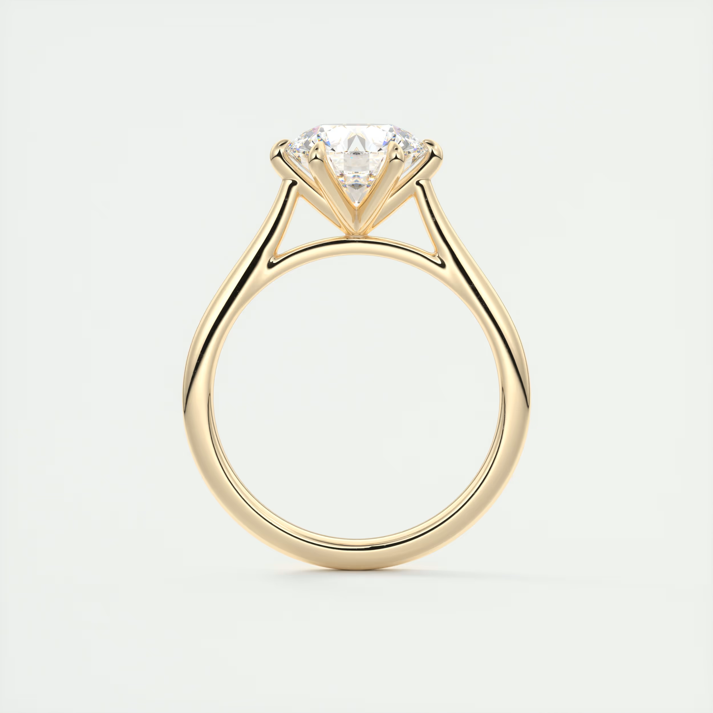 2 Carat Round Solitaire Cathedral Setting 2