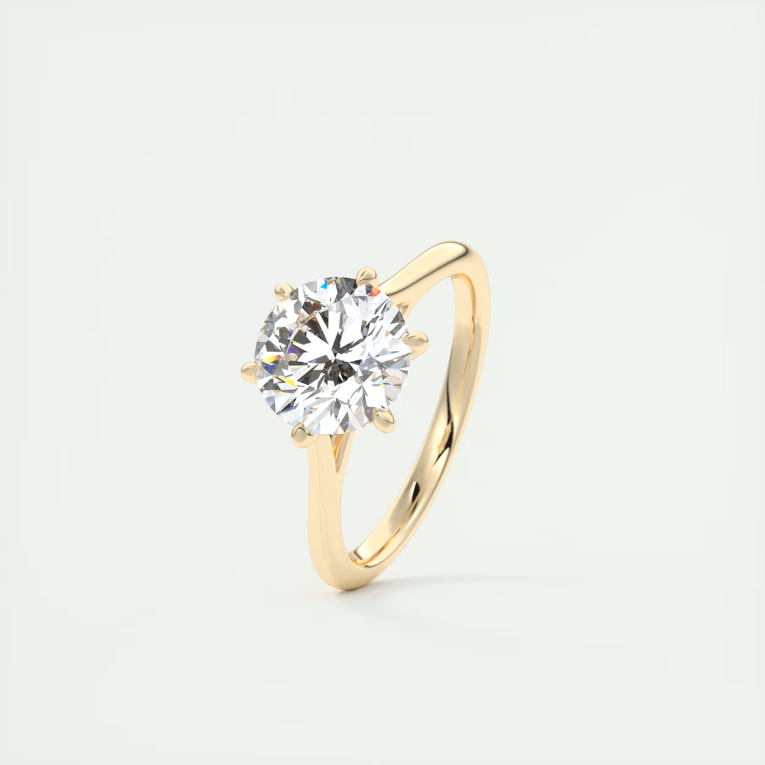 2 Carat Round Solitaire Cathedral Setting 2