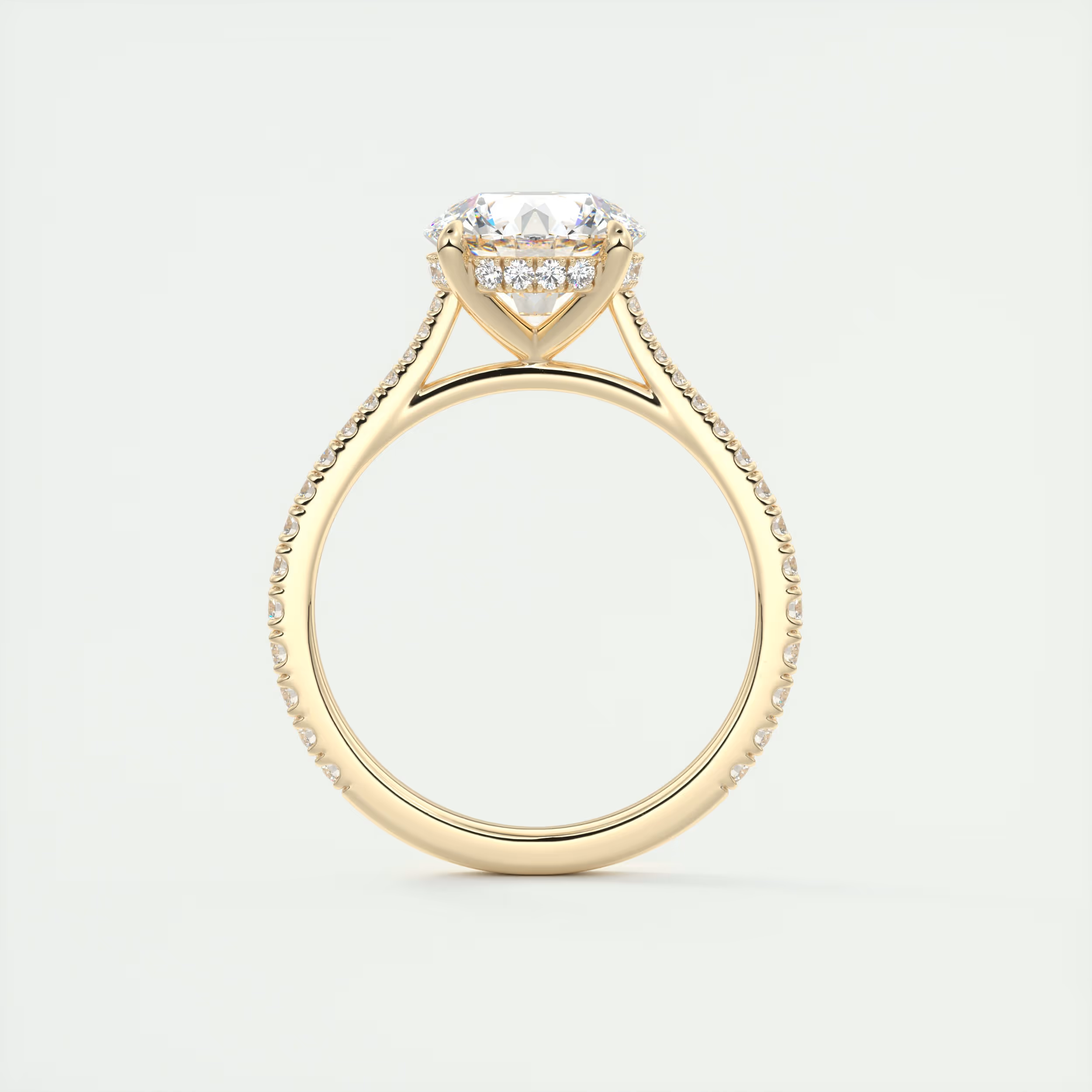 Blend 2 Carat Round Hidden Halo Cathedral Setting