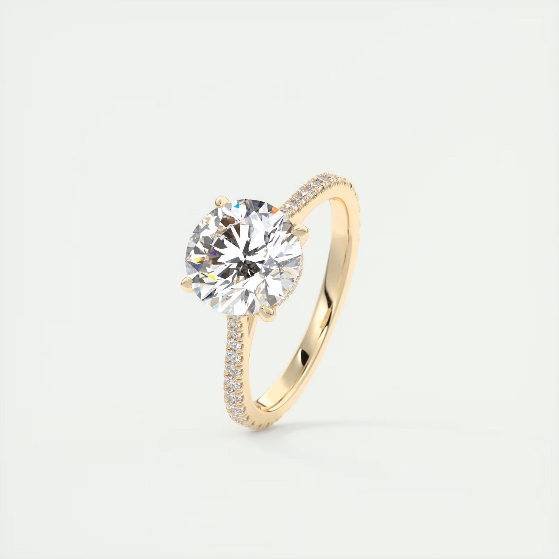 Blend 2 Carat Round Hidden Halo Cathedral Setting