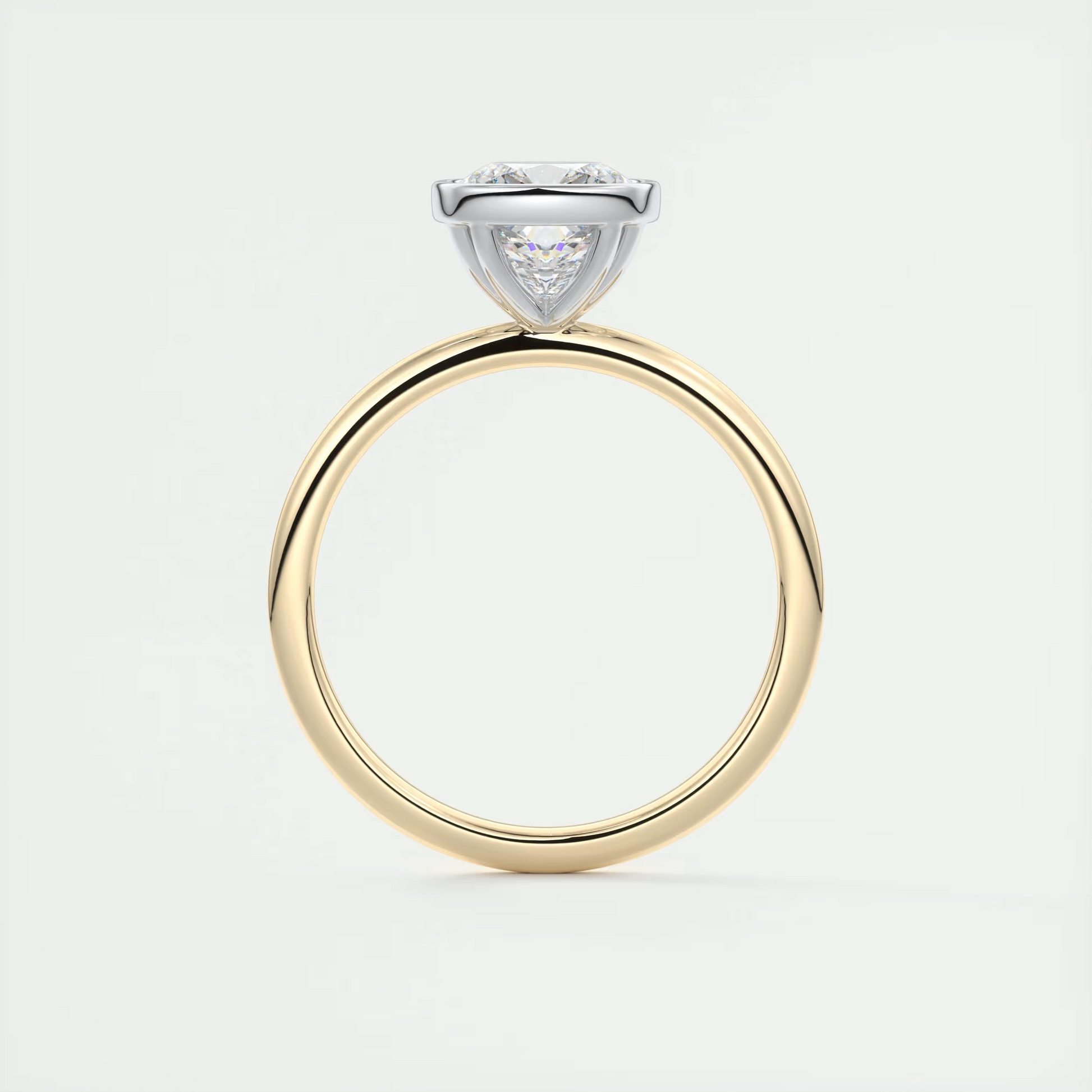 2 Carat Cushion Bezel Set Solitaire