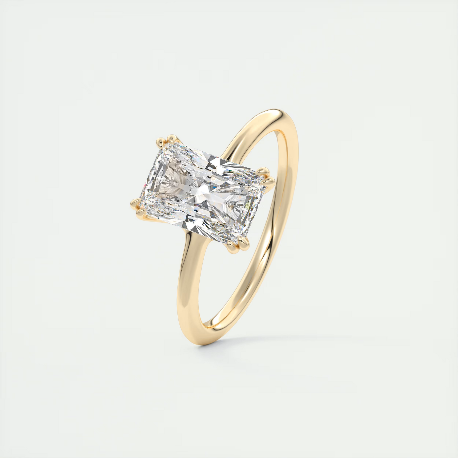 2 Carat Low Profile Radiant Solitaire