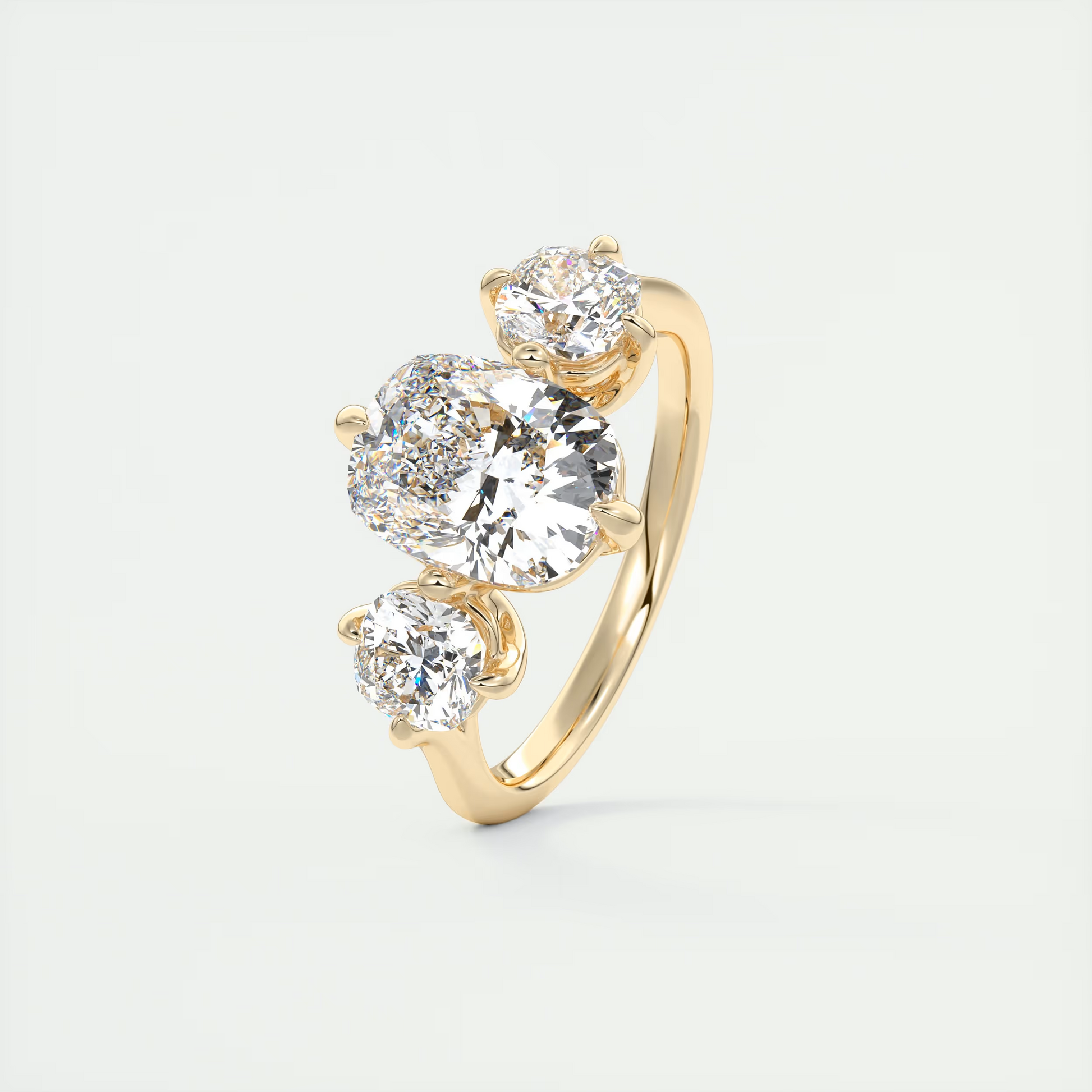 Symmetry 2 Carat Flush Stacking Cushion Three-Stone Engagement Ring