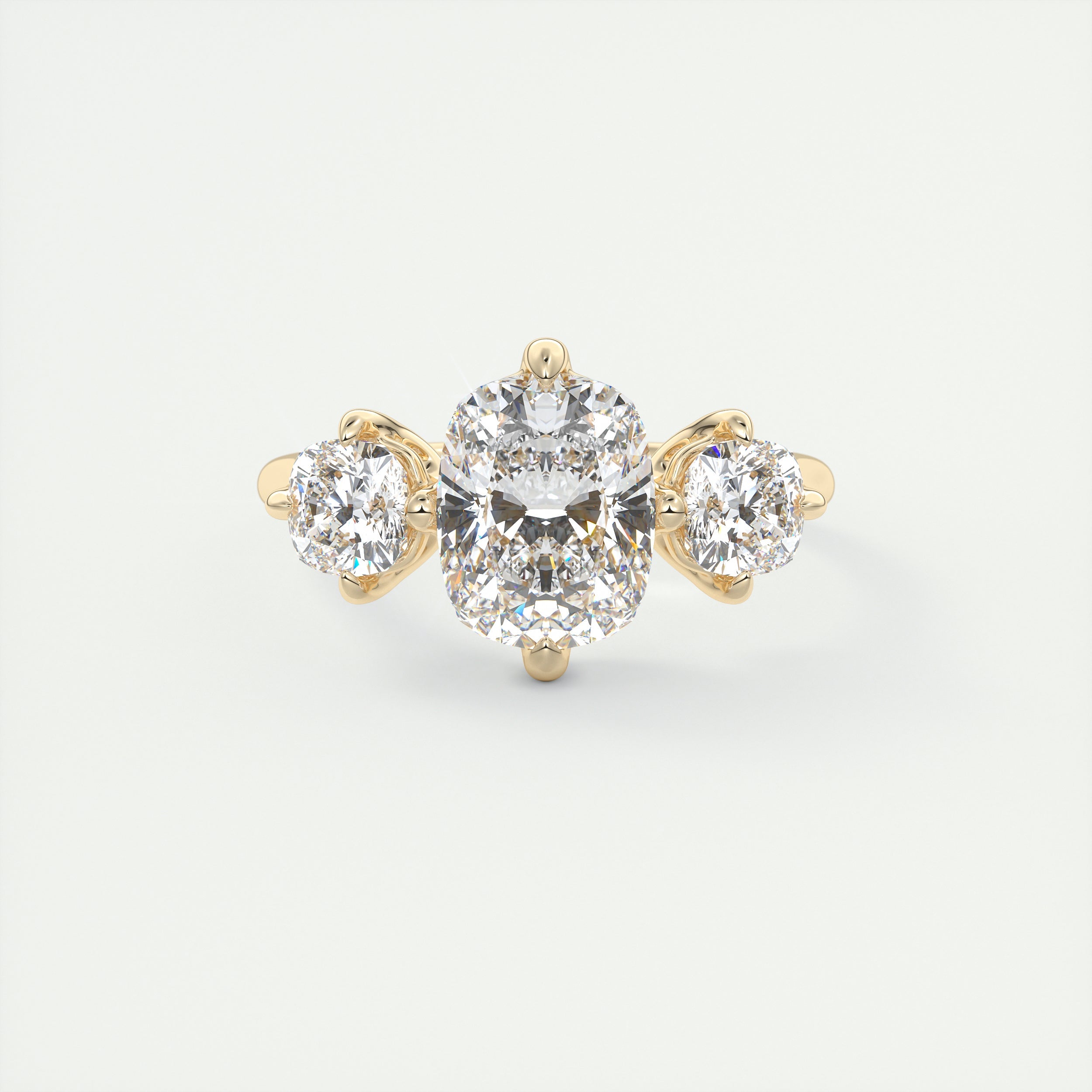 Symmetry 2 Carat Flush Stacking Cushion Three-Stone Engagement Ring