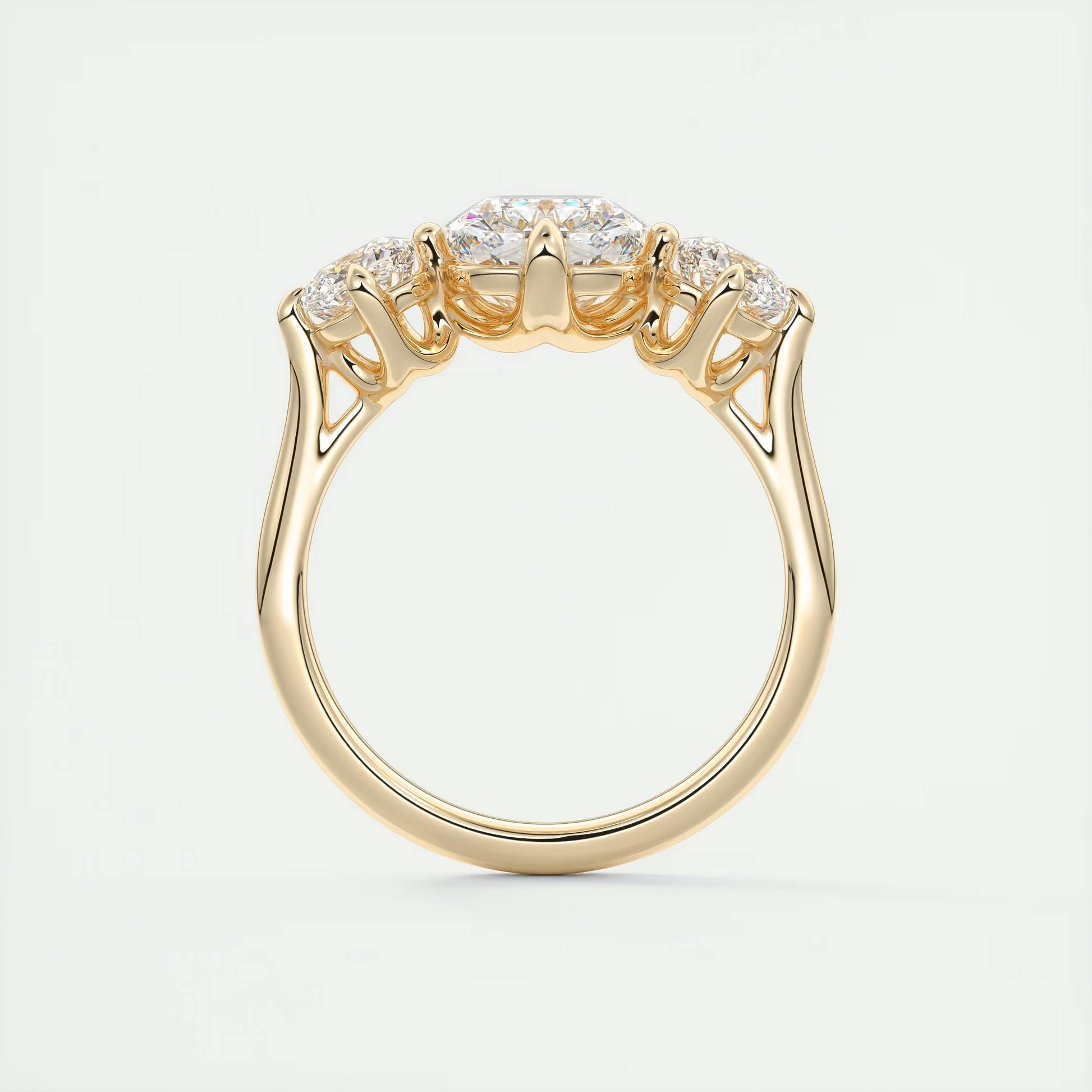 Symmetry 2 Carat Flush Stacking Cushion Three-Stone Engagement Ring