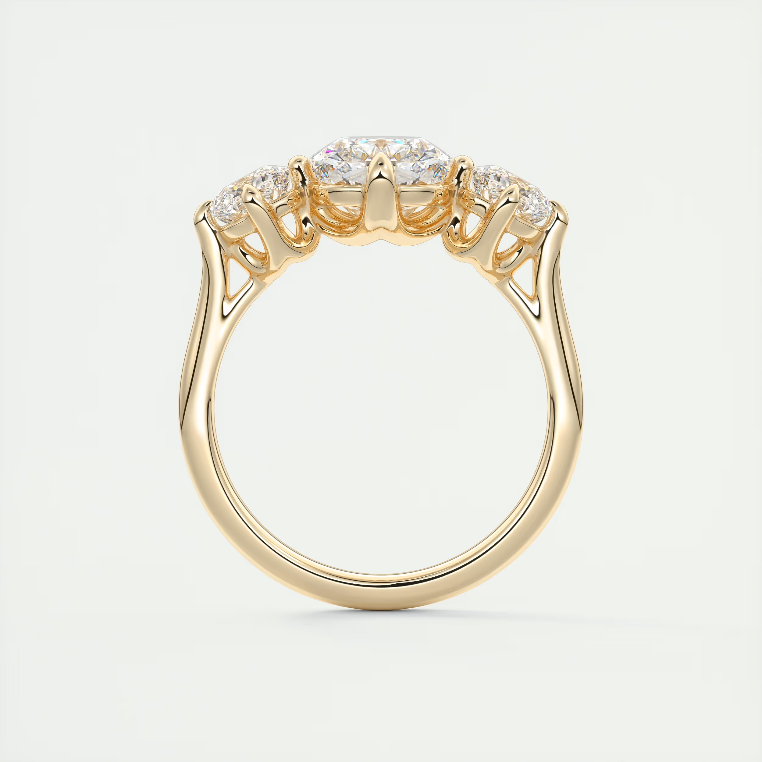 Symmetry 2 Carat Flush Stacking Cushion Three-Stone Engagement Ring