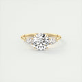 Soft Curves 1.5 Carat Round Flush Stacking Pear Three-Stone Engagement Ring