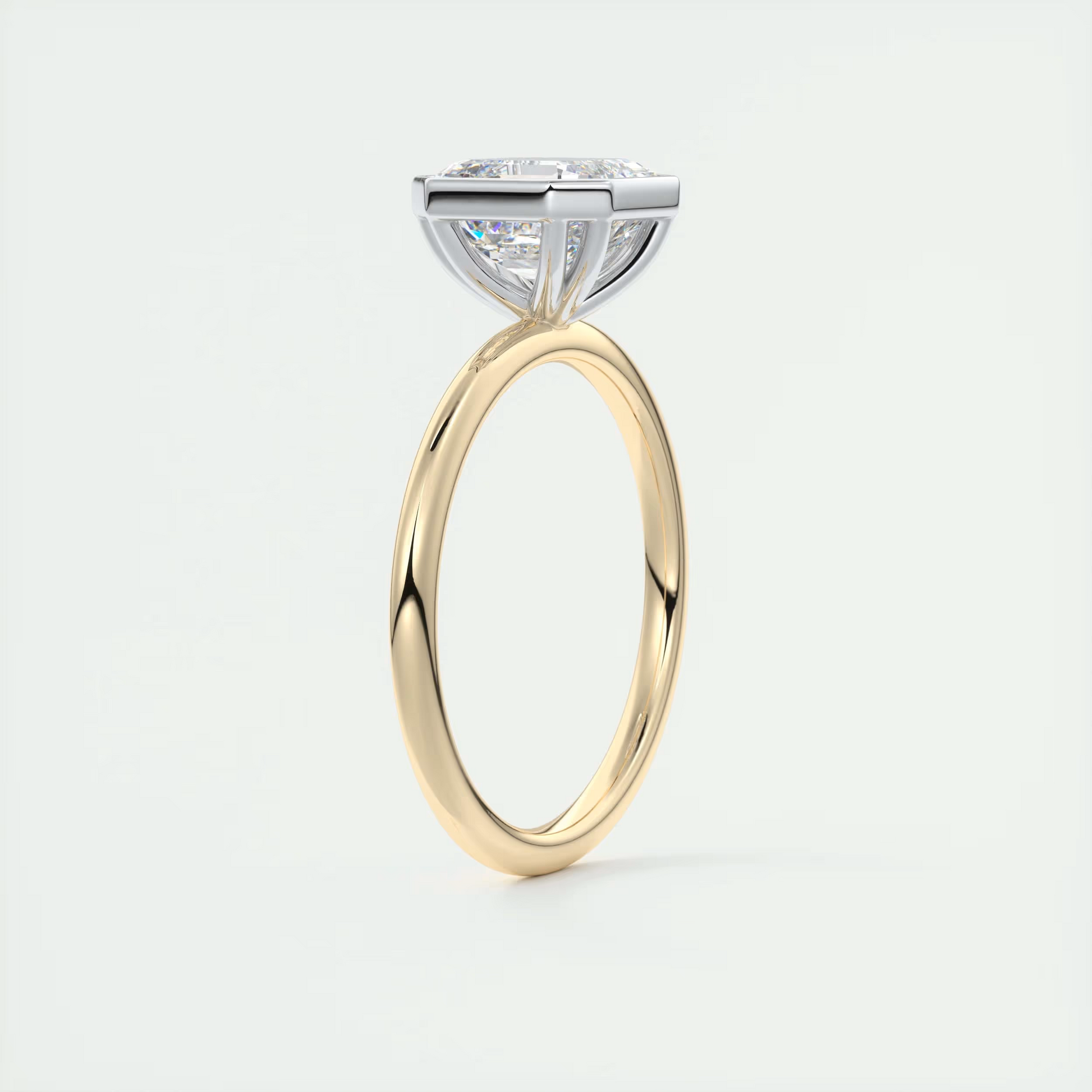 2 Carat Asscher Solitaire Bezel Set