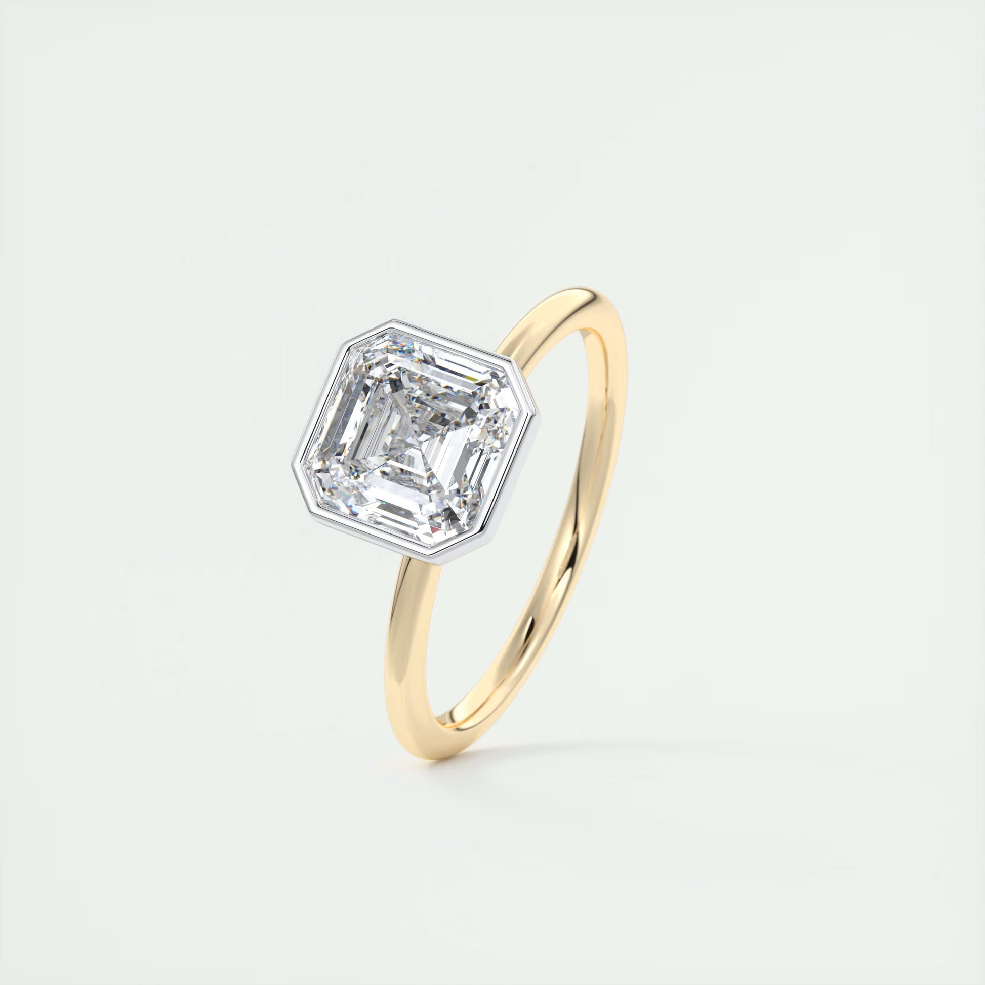 2 Carat Asscher Solitaire Bezel Set